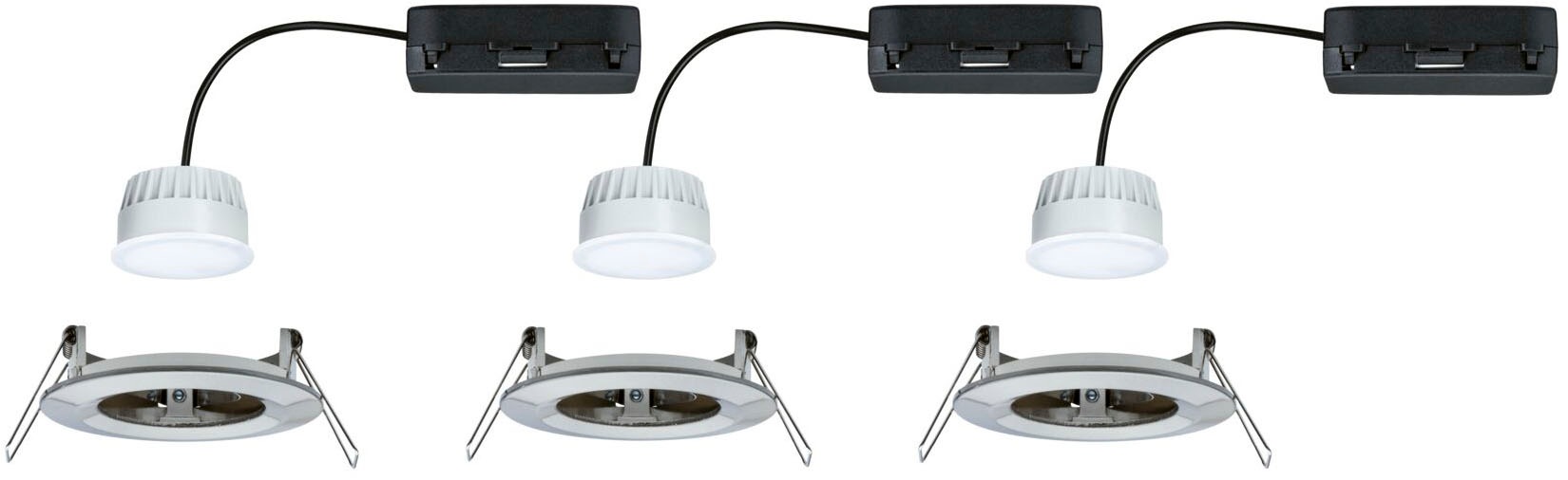 Paulmann LED Einbauleuchte »LED Einbauleuchte Nova Coin IP44 rund 78mm« LED-Modul 3 Stk. Tageslichtweiß Memoryfunktion, Farbwechsler, Farbsteuerung, Dimmer, Smart Home