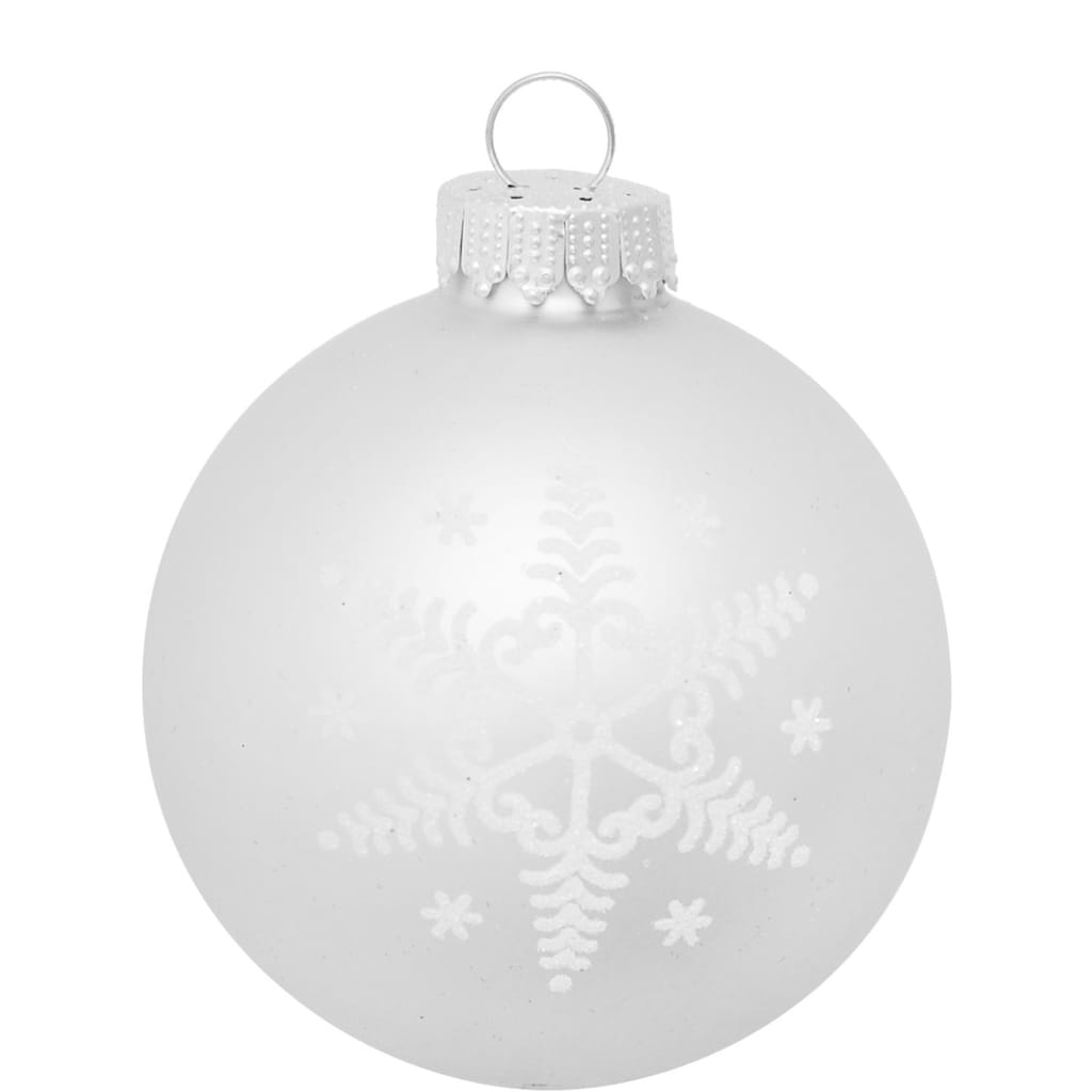 Krebs Glas Lauscha Weihnachtsbaumkugel »Schneeflocke silberfarben«, (Set, 16 St.), Weihnachtsdeko, Christbaumschmuck, Christbaumkugeln aus Glas