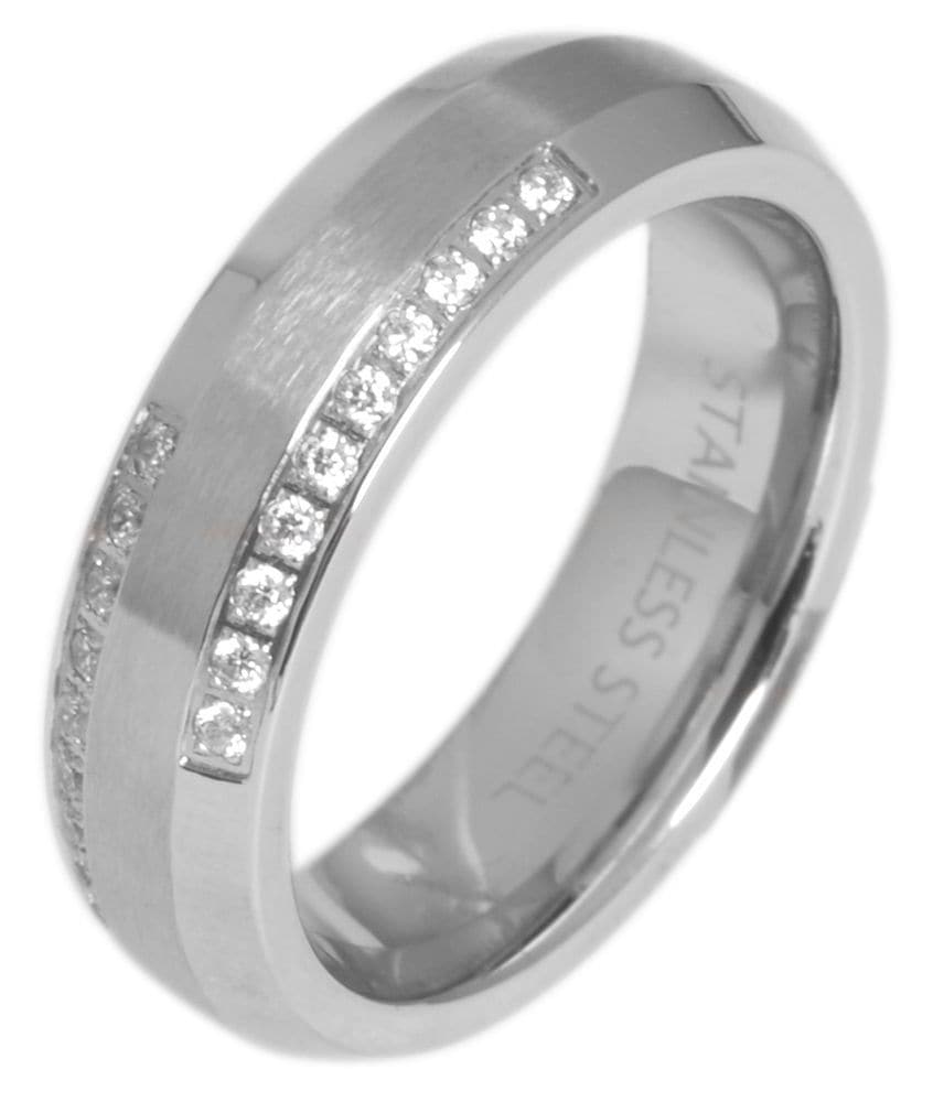 Adelia´s Fingerring »Damen Ring aus Edelstahl mit Strass Steinchen«