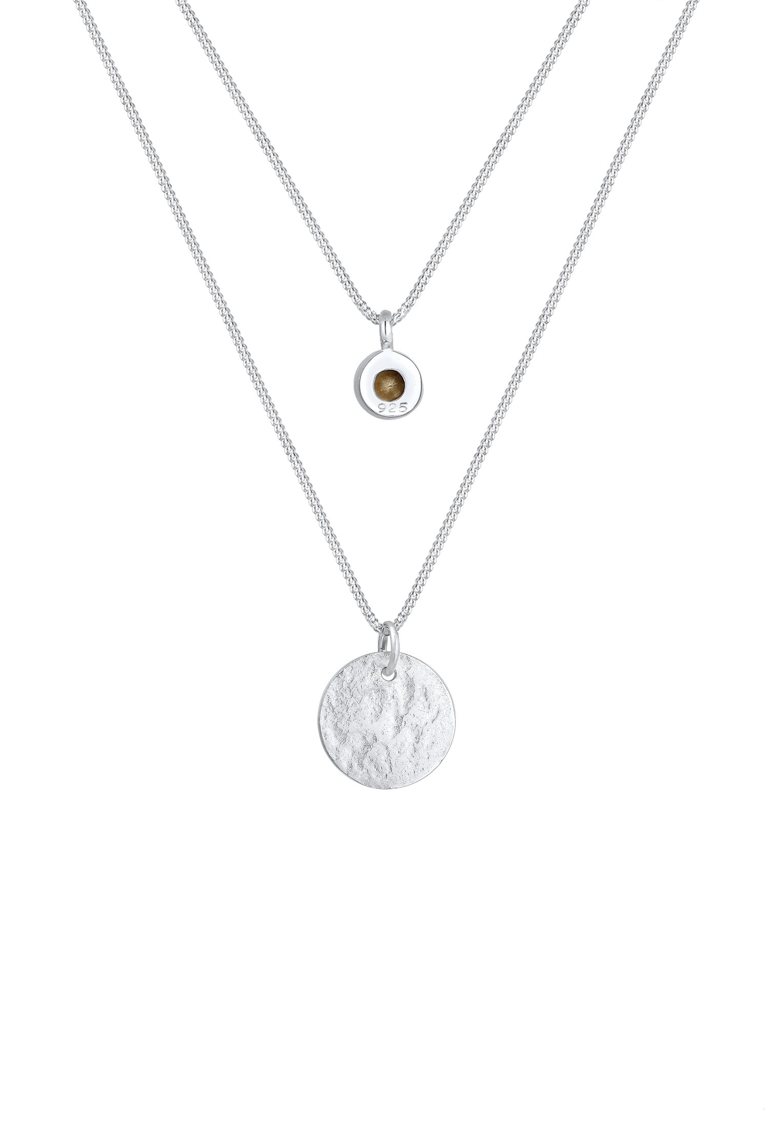 Elli Silberkette »Halskette Layer Plättchen 925 Silber, mit Kristallen von Swarovski® Sterling Silver«