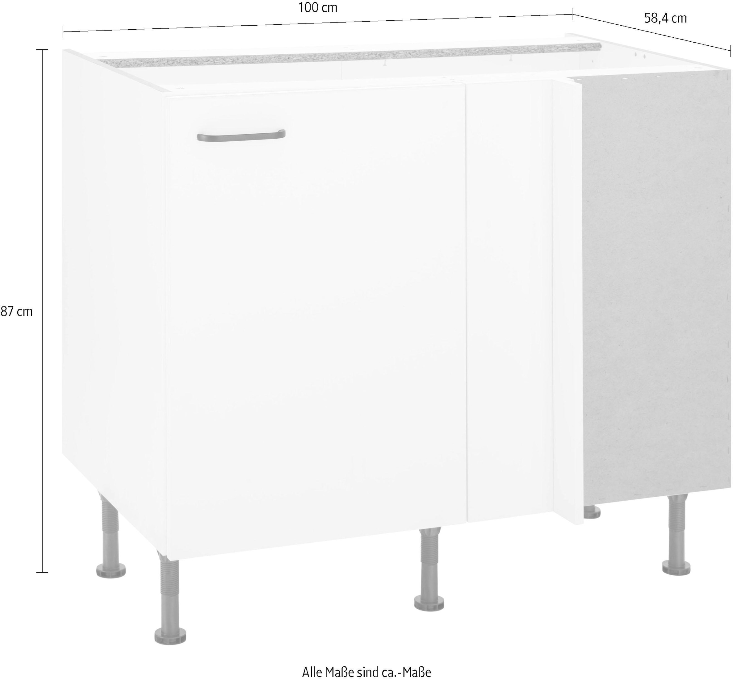 OPTIFIT Eckunterschrank »Elga« mit Soft-Close-Funktion, höhenverstellbaren Füße, Breite 100 cm