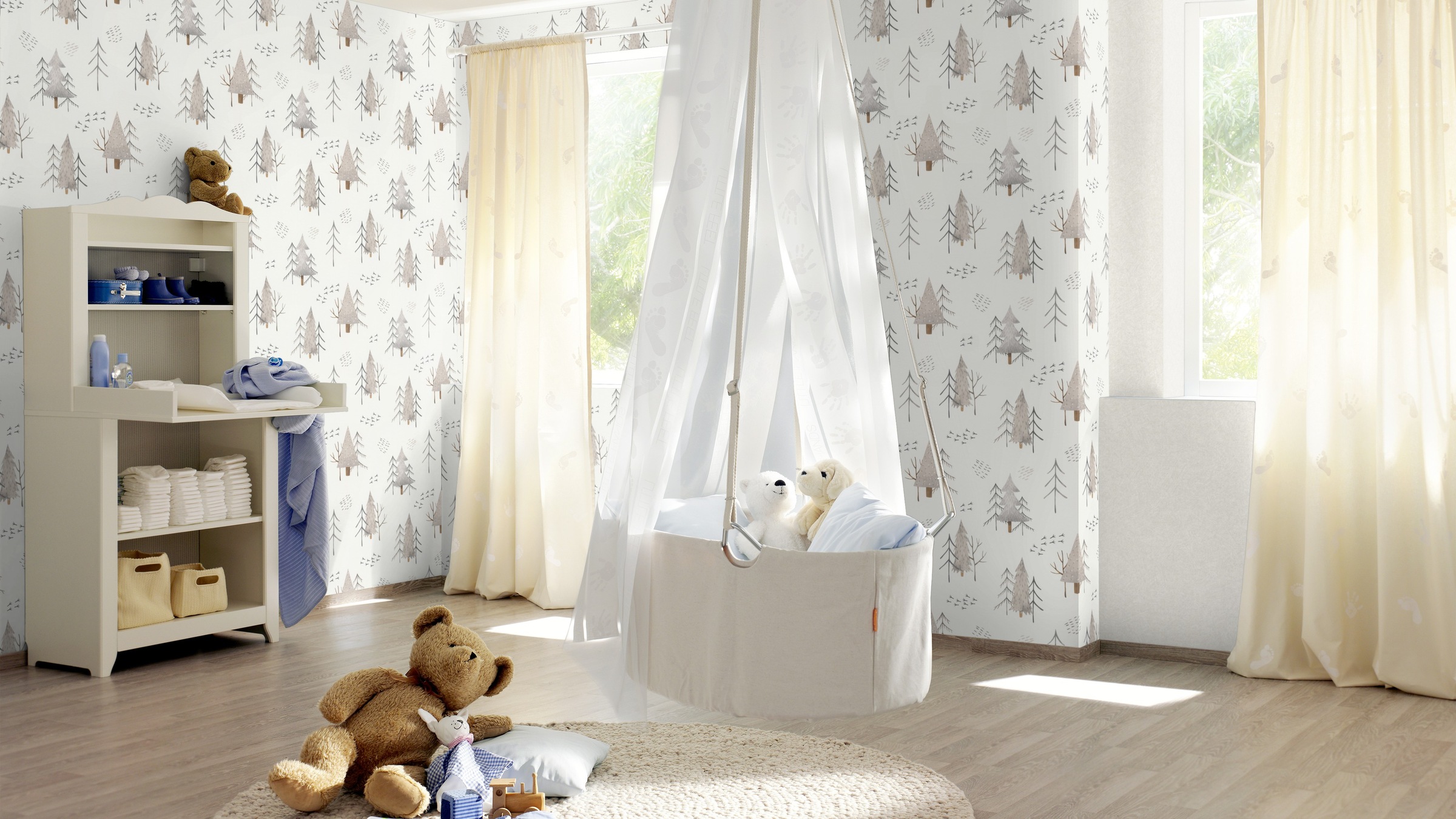 Rasch Kindertapete, uni