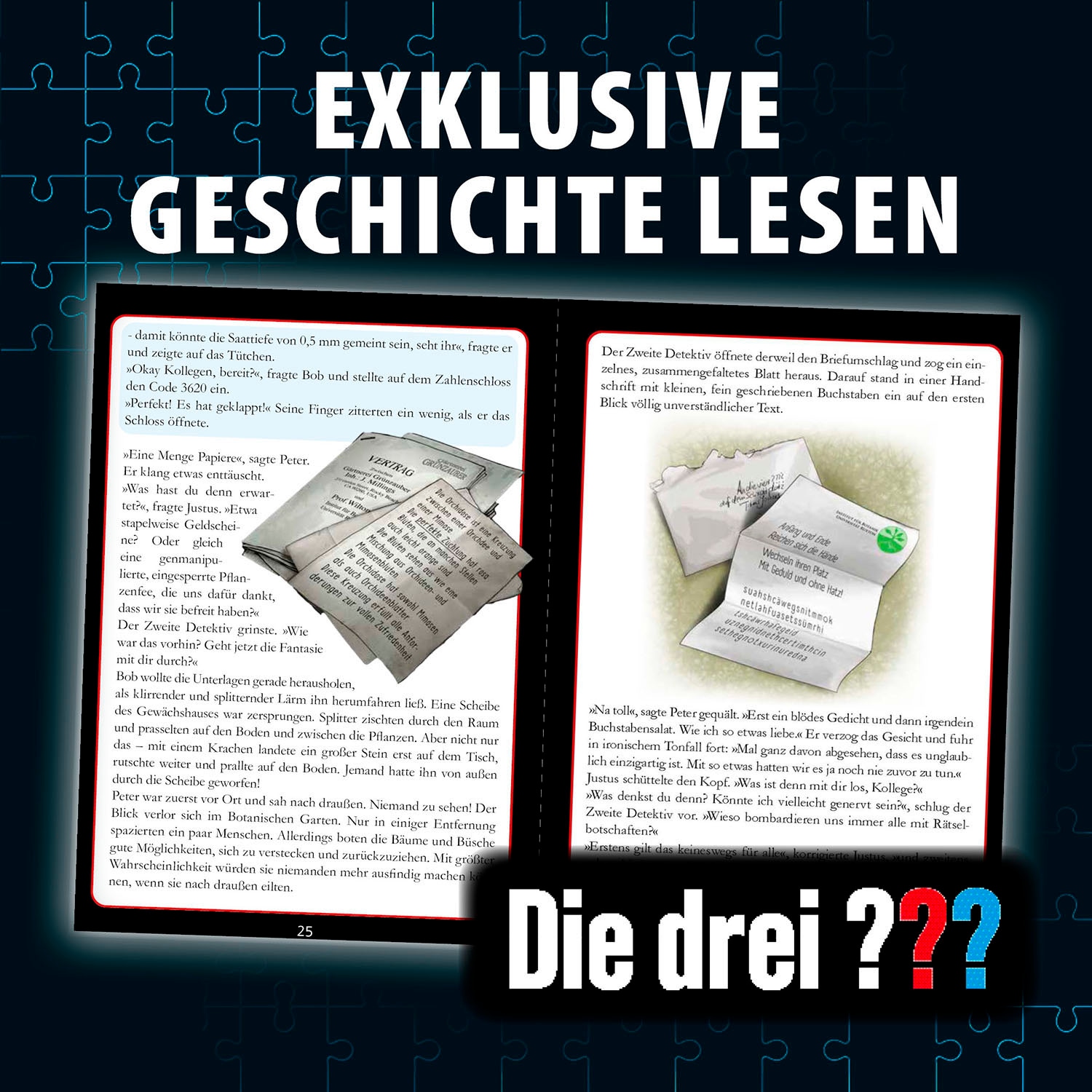 Kosmos Puzzle »Krimipuzzle Die drei ??? Die Blüte des Verderbens«, Made in Germany