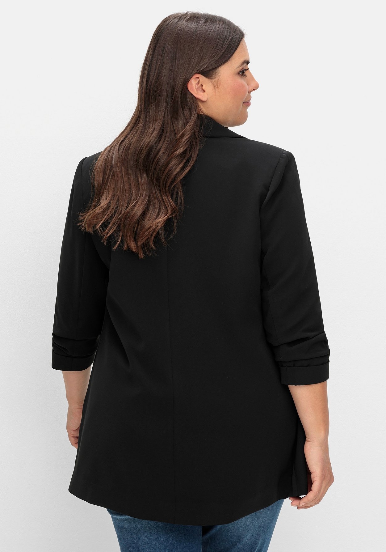 Sheego Longblazer »Blazer mit Schalkragen und gerafftem 3/4-Arm«