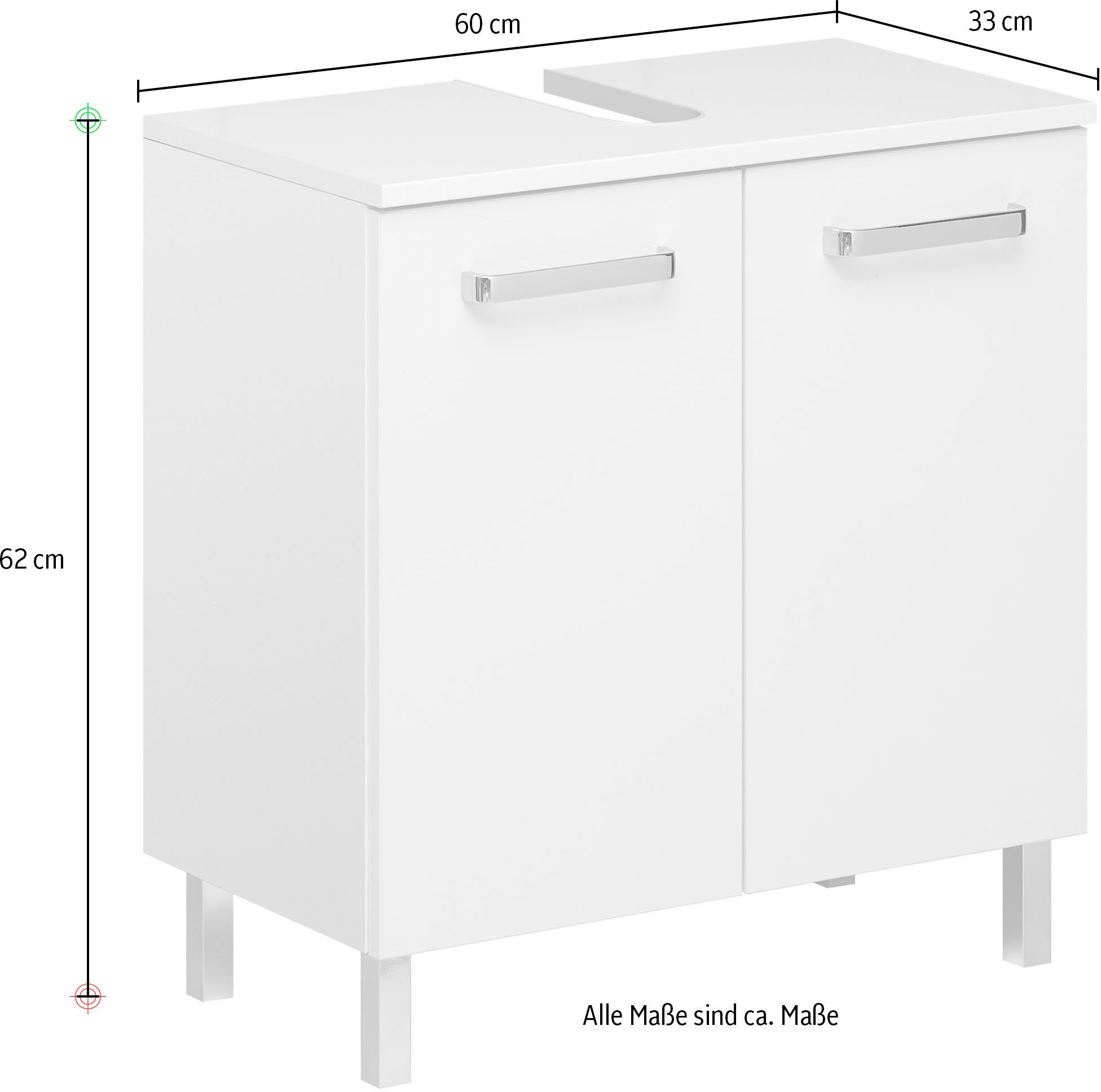 Saphir Badmöbel-Set »Quickset 312 5-teilig, Waschbeckenunterschrank und LED-Spiegelschrank«, (Set, 5 St.), inkl. Türdämpfer, Badezimmer-Set ohne Waschbecken, Badezimmer Schrank