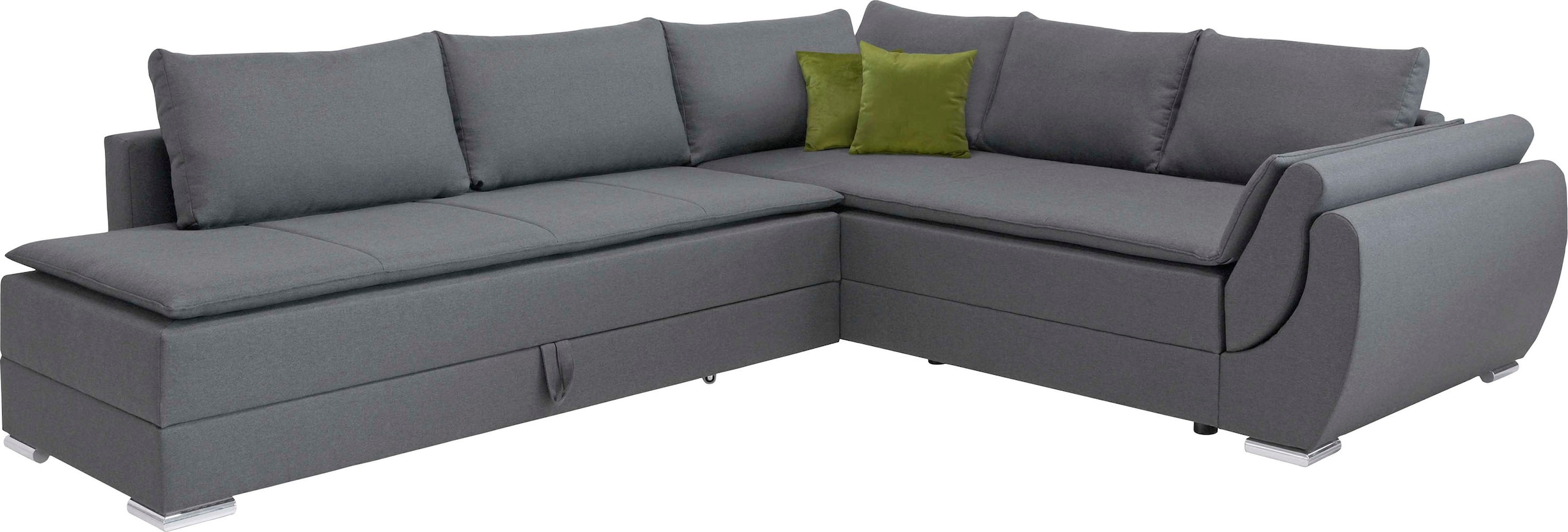 INOSIGN Ecksofa »Göteborg«, mit Boxspring-Bettfunktion und Bettkasten, Dauerschlaffunktion, Topper