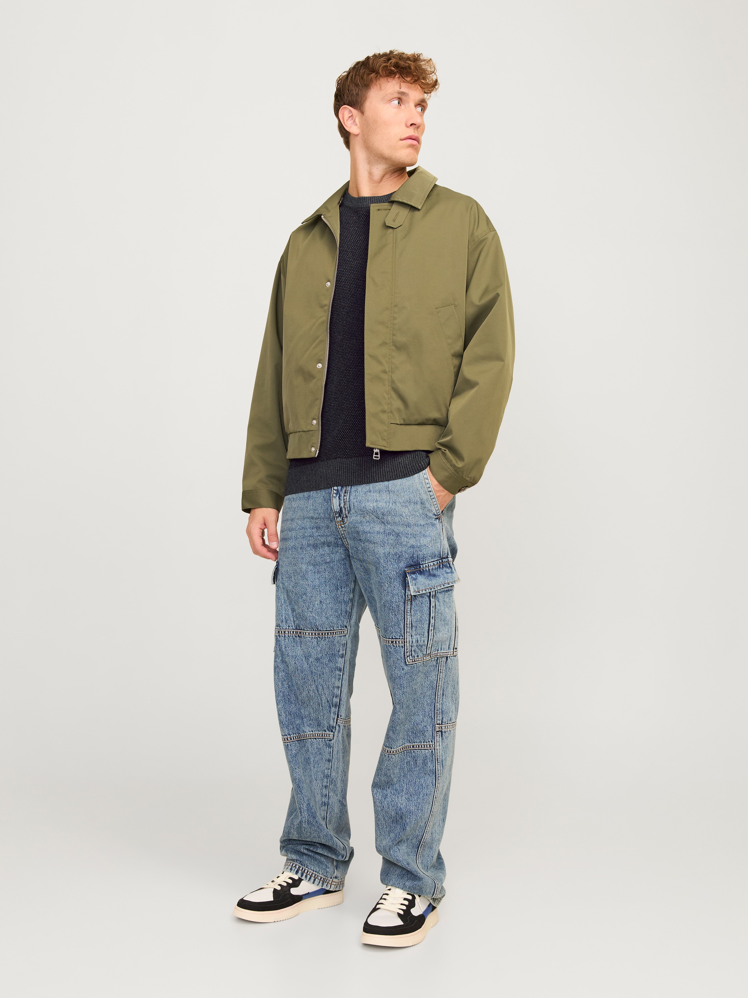 Jack & Jones Rundhalspullover »JJEGLOBE KNIT CREW NECK NOOS«, in Strick Optik