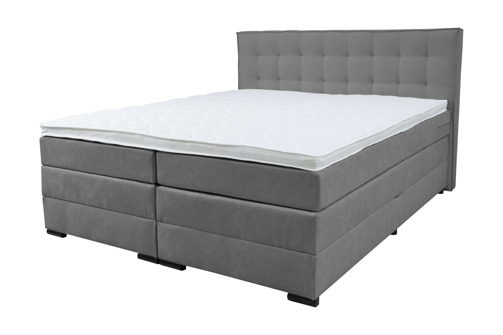 Home affaire Boxspringbett »Köln, Doppelbett, Polsterbett, Federkernbett, Komfortbett, 160, 180 cm« inkl. 6 cm Topper, zwei Bettkästen, Taschen-Federkernmatratze in H3