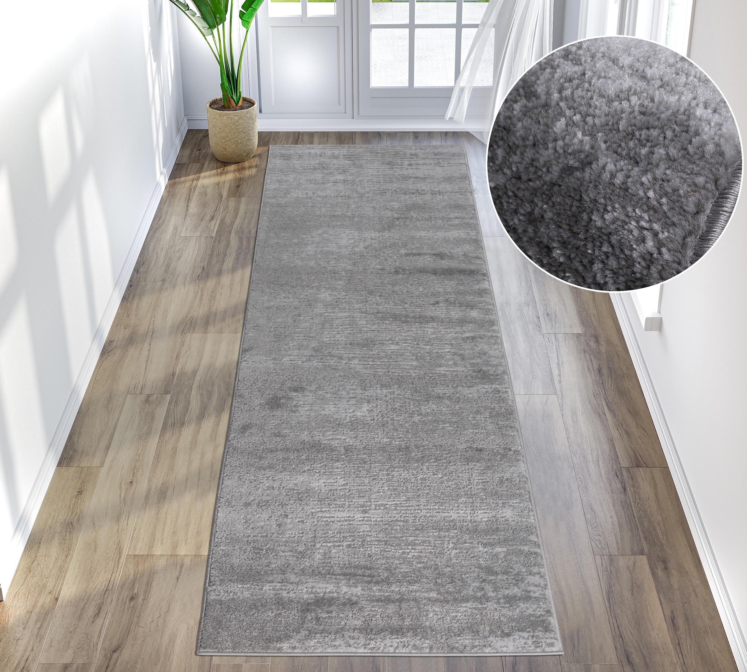 OTTO home Läufer »Ariano, dezenter Glanz mit Hoch-Tief-Struktur« rechteckig 12 mm Höhe Vintage Design, Schrumpf Carving-Effekt, Wohnzimmer, Flur