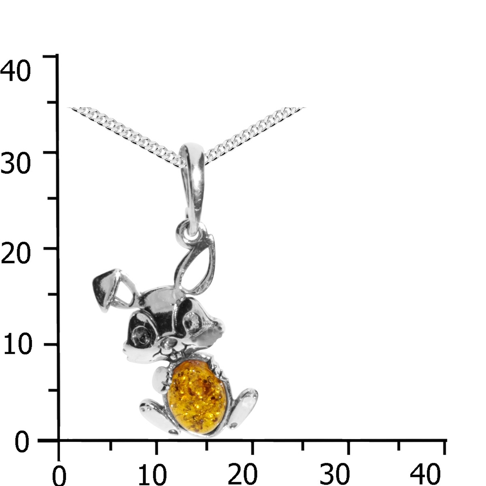 OSTSEE-SCHMUCK Kette mit Anhänger »- Hase - Silber 925/000 - Bernstein«