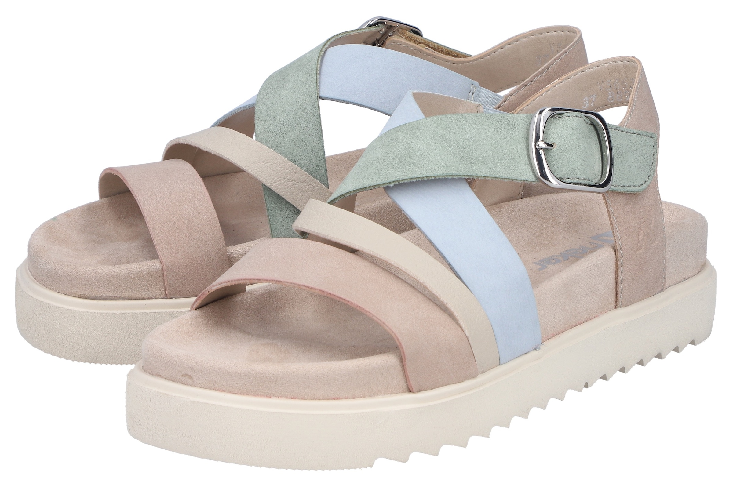 Rieker Plateausandale  Sandalette, Urlaubsschuh, Sommerschuh mit Klett-Riemchen