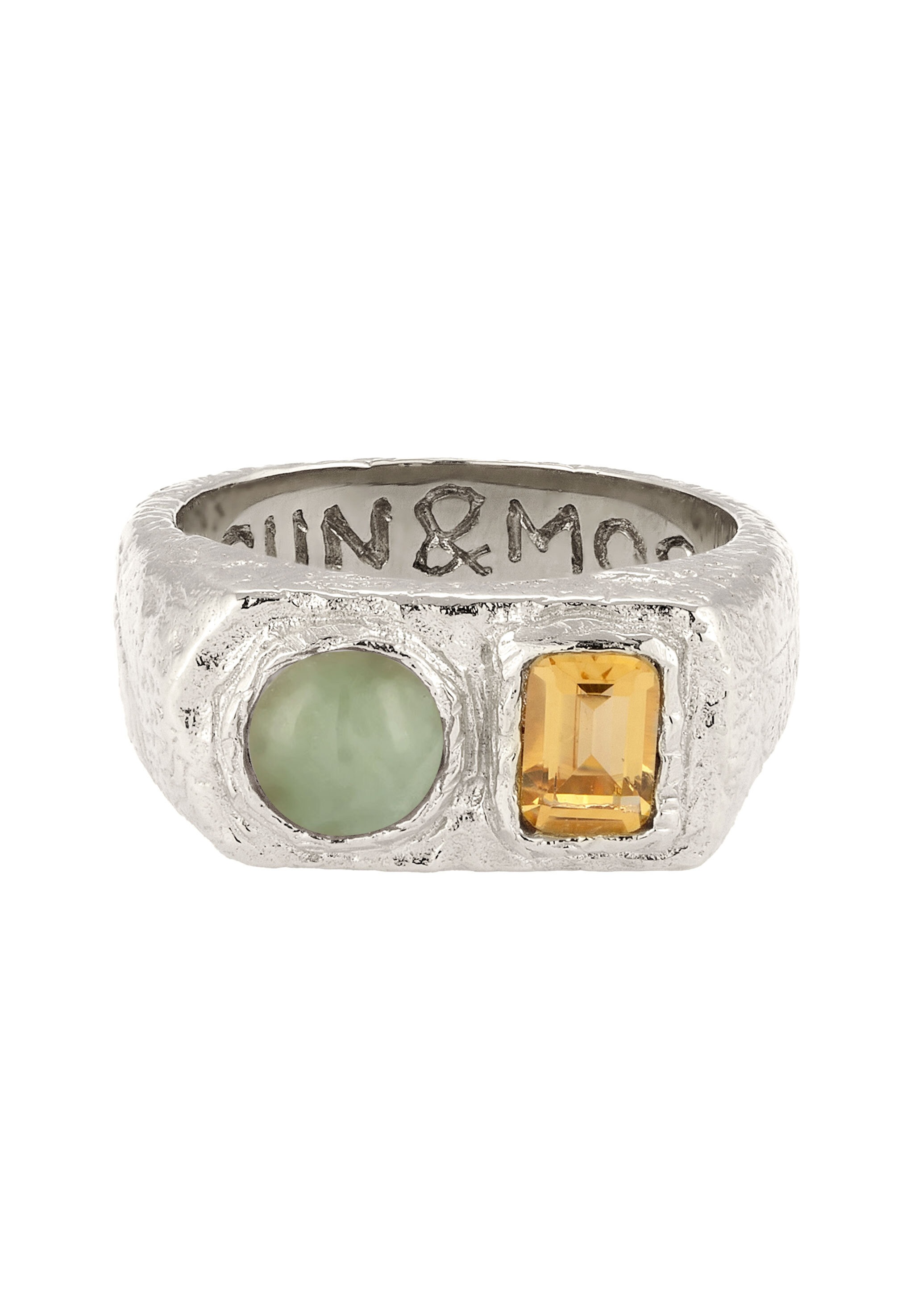 HAZE & GLORY Siegelring »Ring Signet Jade Grün 925 Sterling Silber Shake It Up«
