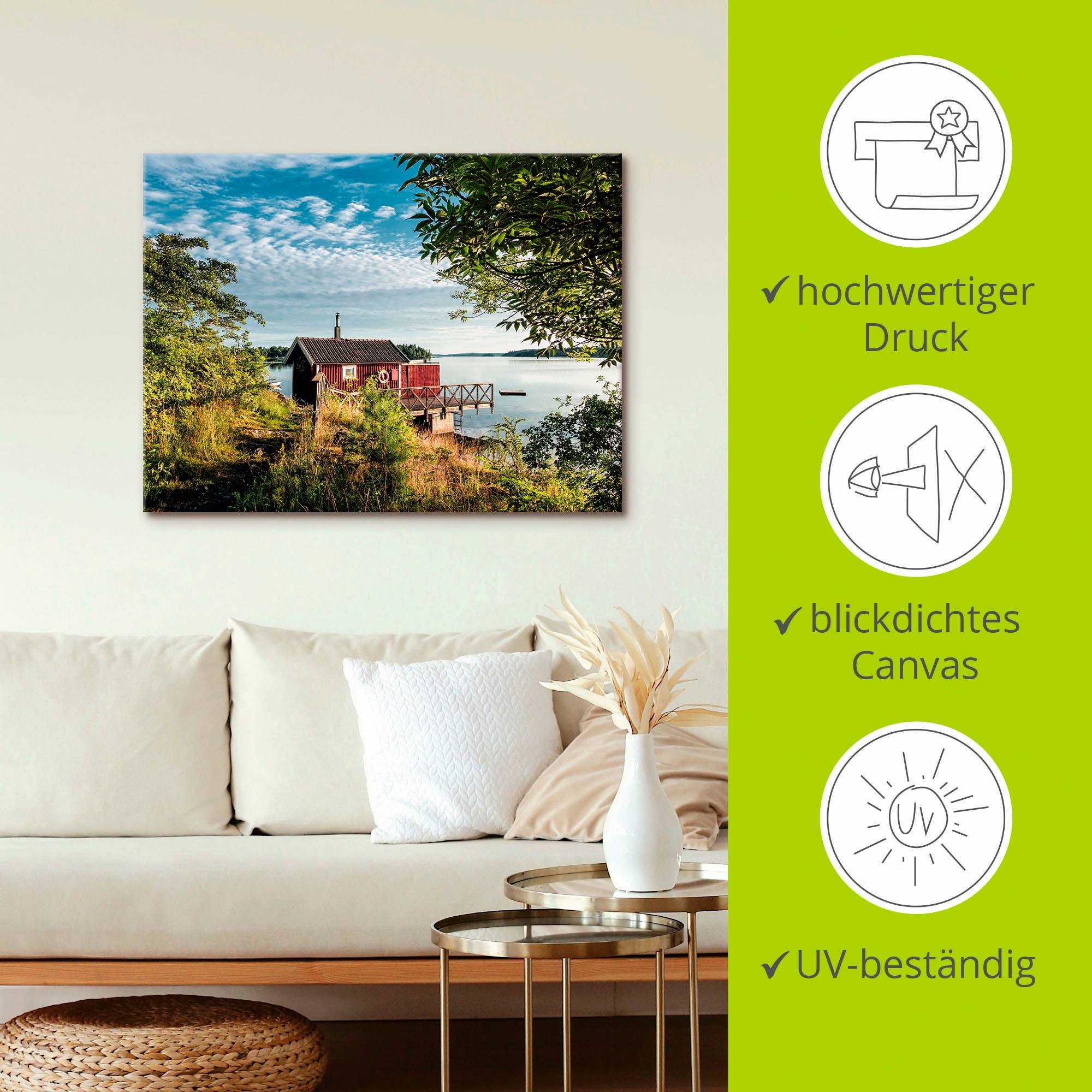 Artland Leinwandbild »Schärengarten schwedischen Küste I« Gewässer 1 Stk. tlg. auf Holzrahmen gespannt