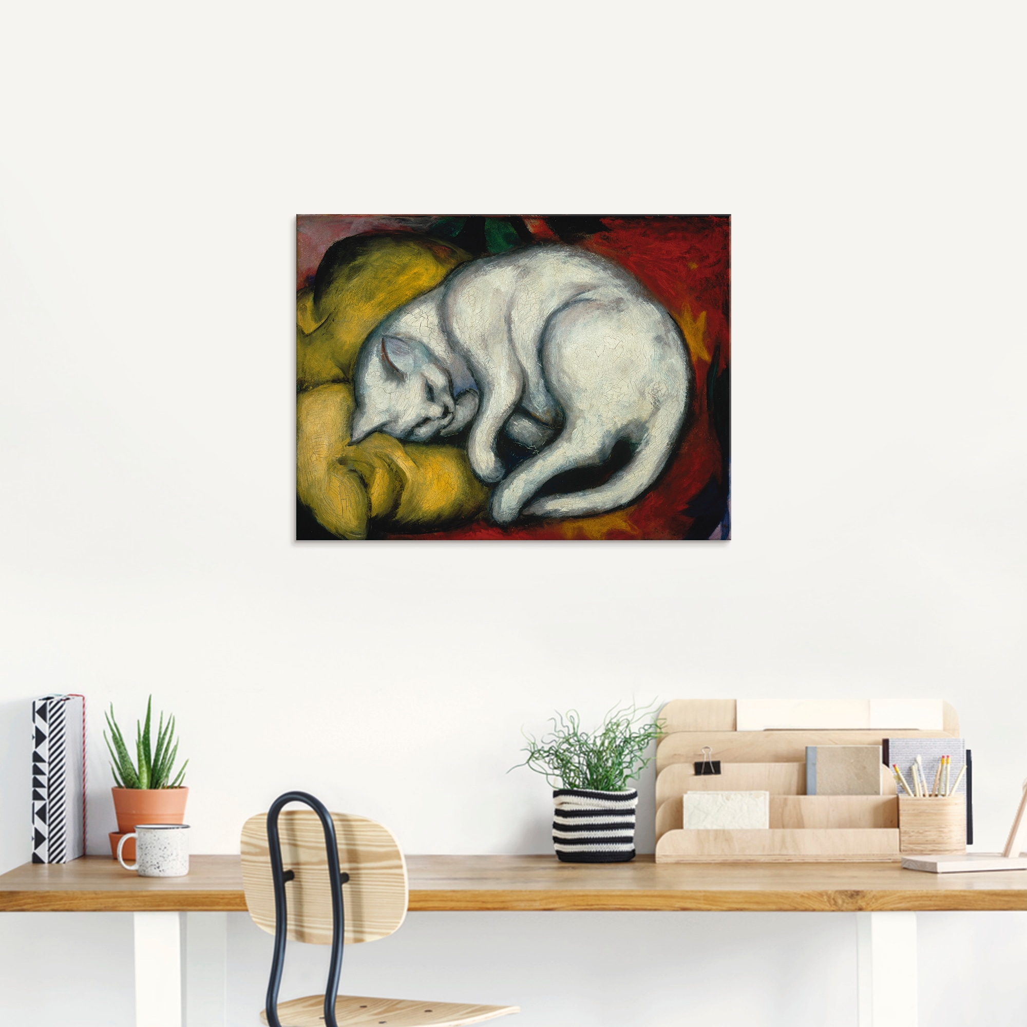 Artland Glasbild »Die weisse Katze. 1912«, Haustiere, (1 St.), in verschiedenen Größen
