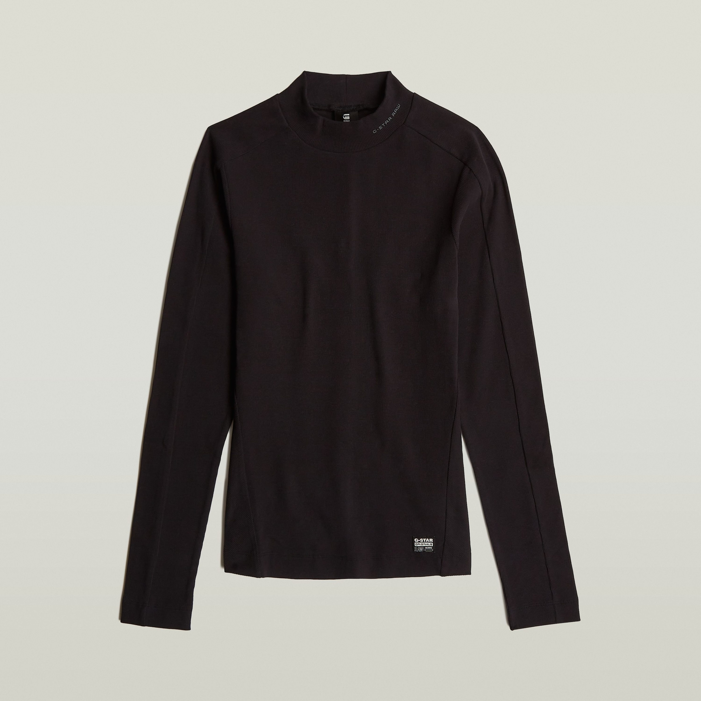 G-STAR Longsleeve »Rib Mock Top«, mit Markenschriftzug am Kragen