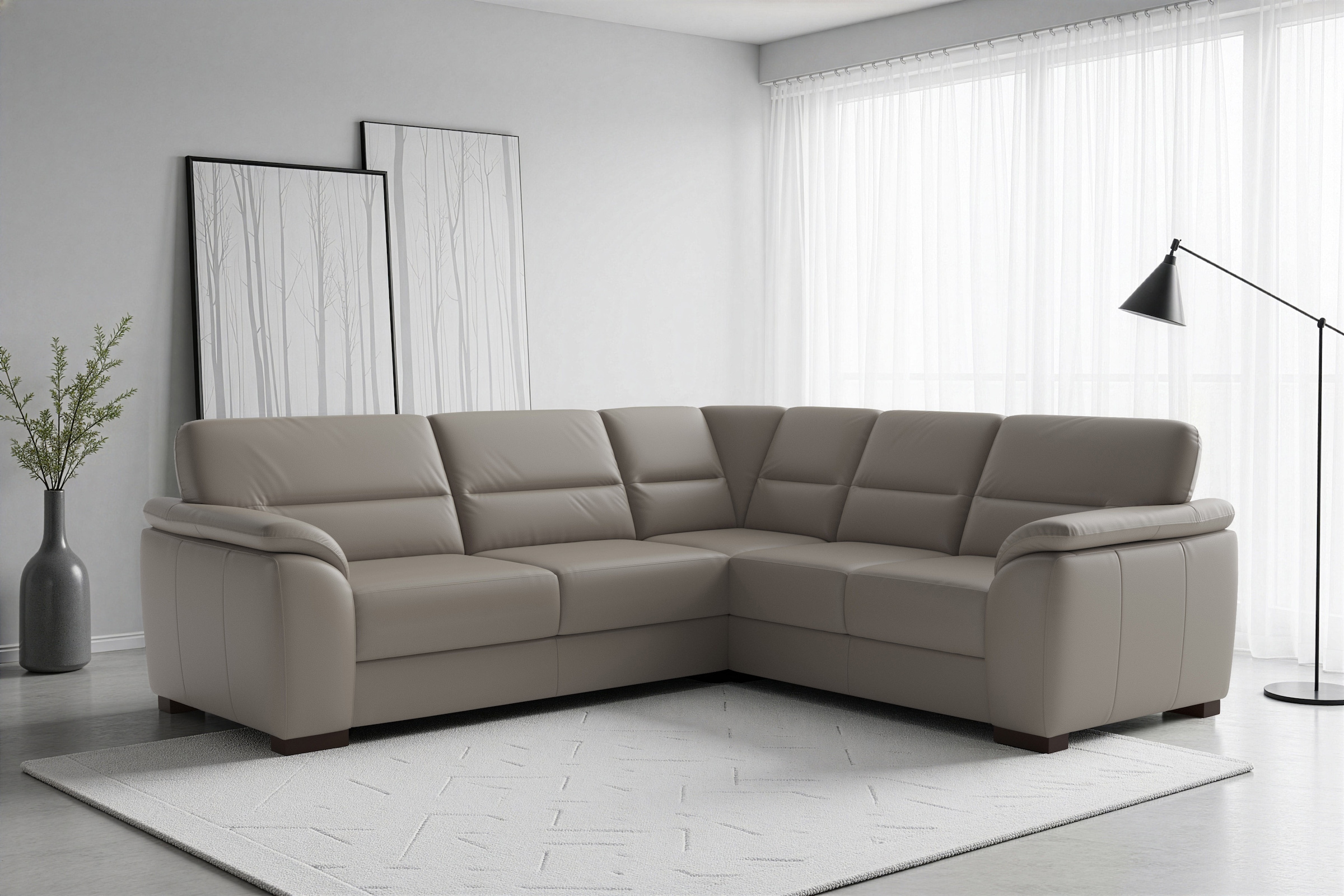 sit&more Ecksofa »Montego Leder, L-Form, B: 255cm« wahlweise mit Schlaffunktion und Schubkasten