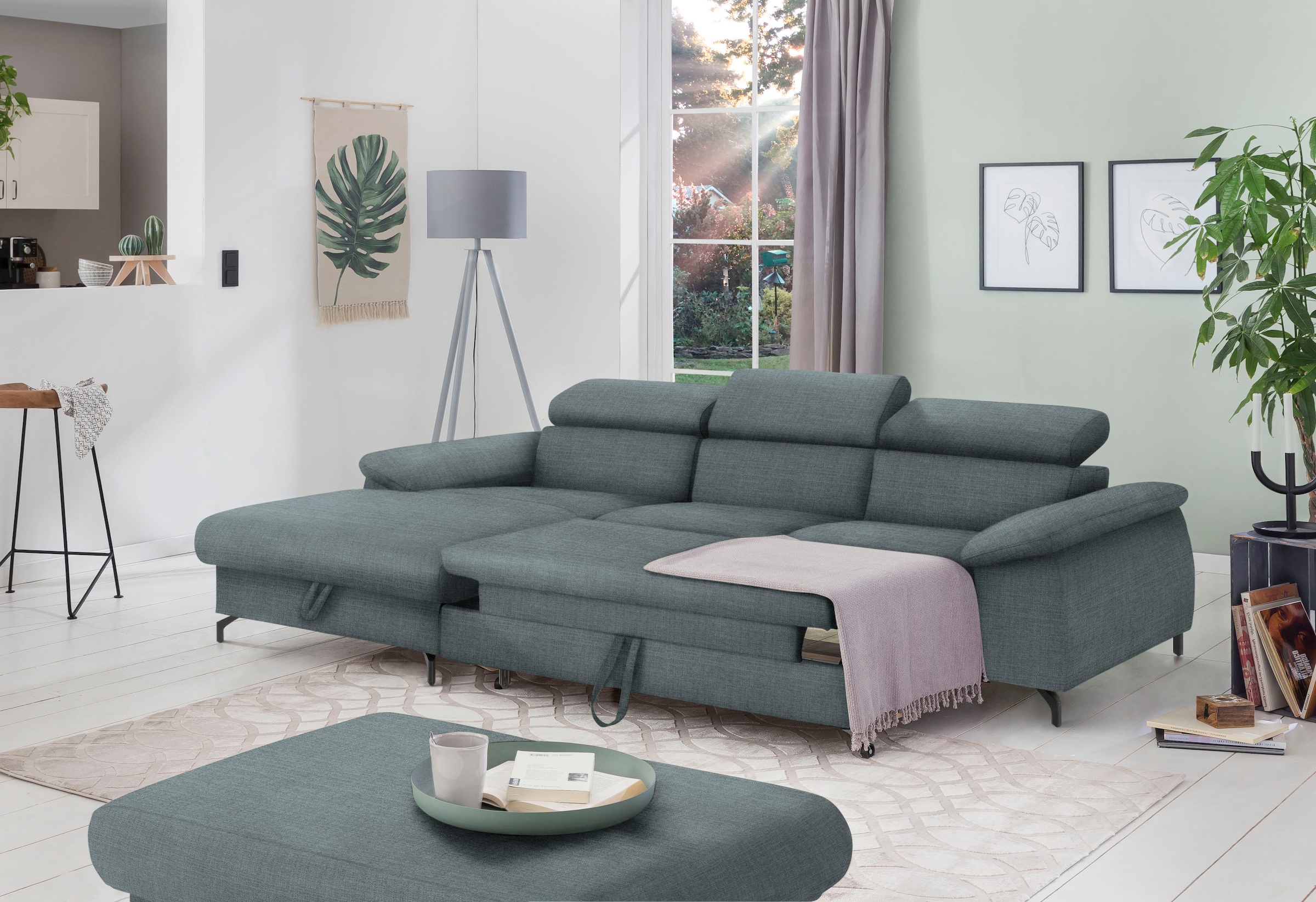 COTTA Ecksofa »Kitty L-Form«, mit Kopfteilverstellung, wahlweise mit Bettfunktion & Bettkasten