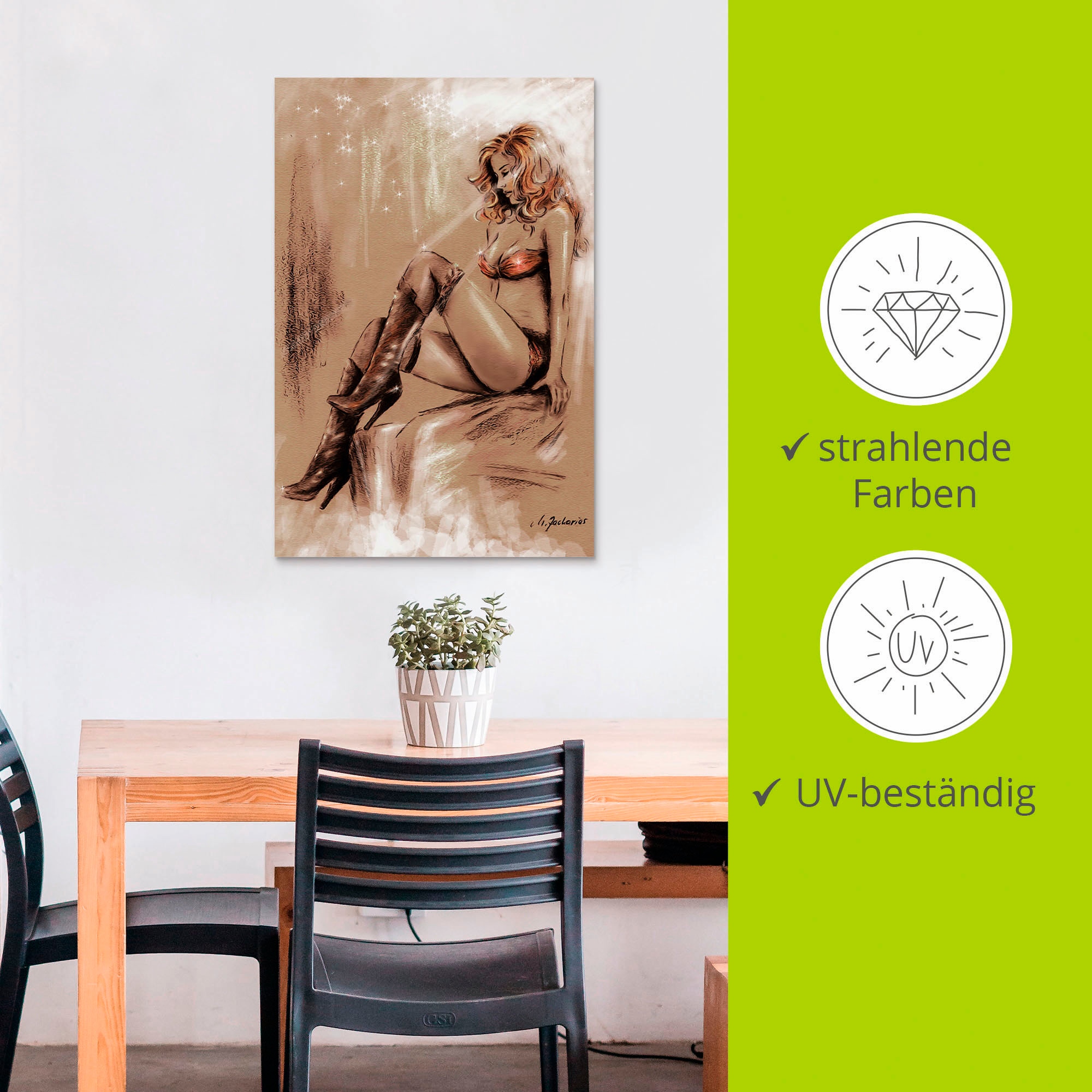 Artland Wandbild »High heels im Licht« Frau 1 Stk. tlg. als Alubild, Outdoorbild, Leinwandbild in verschied. Größen