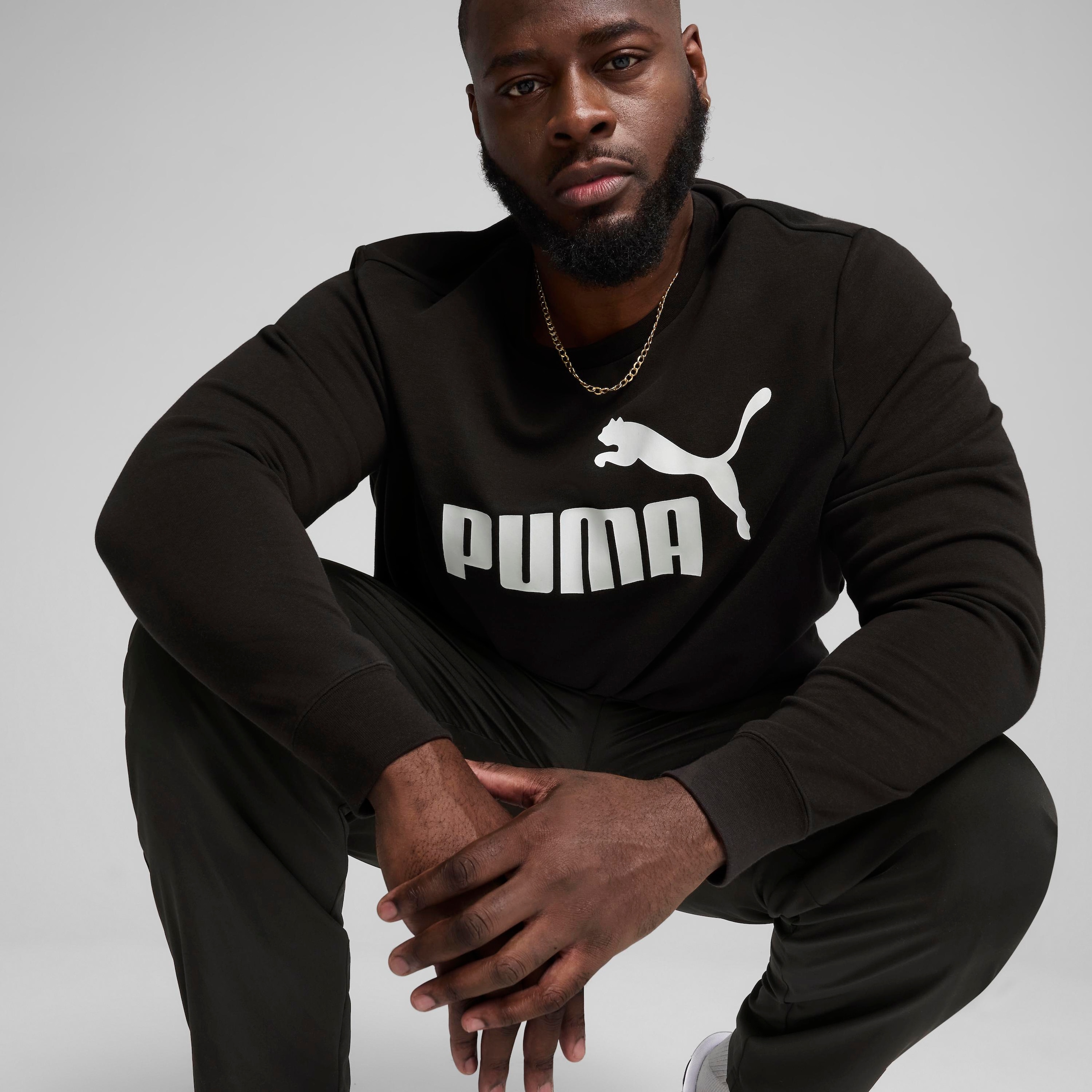 PUMA Langarmshirt »ESS NO 1 LOGO CREW TR« mit Relaxed Fit, mit Rundhalsausschnitt