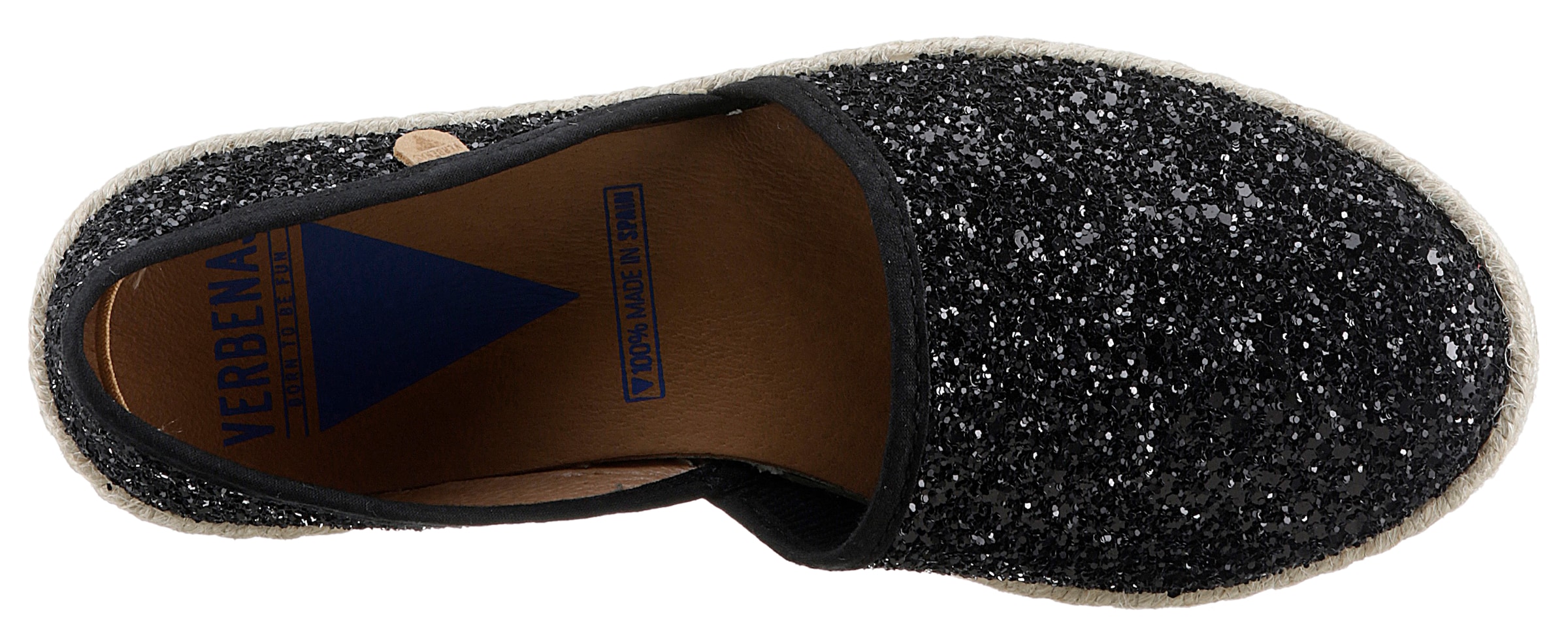 VERBENAS Espadrille »CARMEN GLITTER«, Slipper, Sommerschuh, Strandschuh mit Glitzer