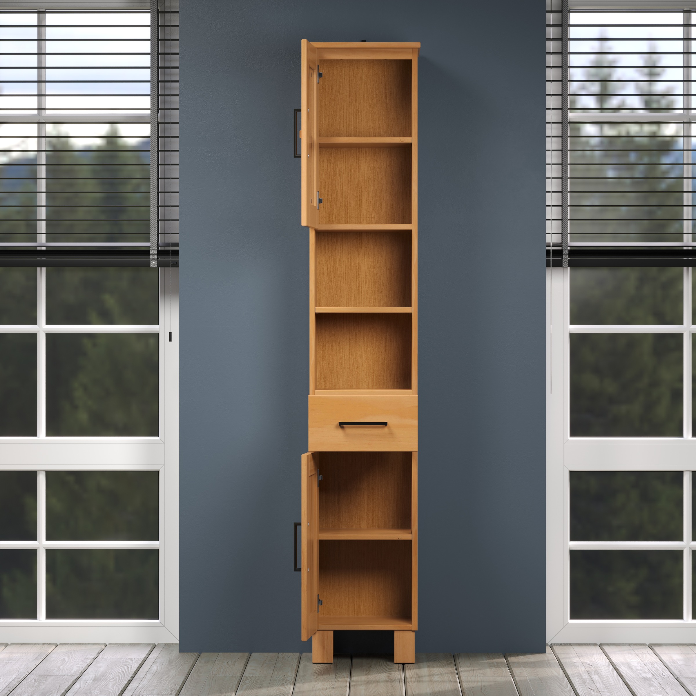 welltime Hochschrank »Ulea«, (1 St.), Badschrank aus Massivholz mit Schubkasten - Maße (B/T/H) 33/30/180 cm