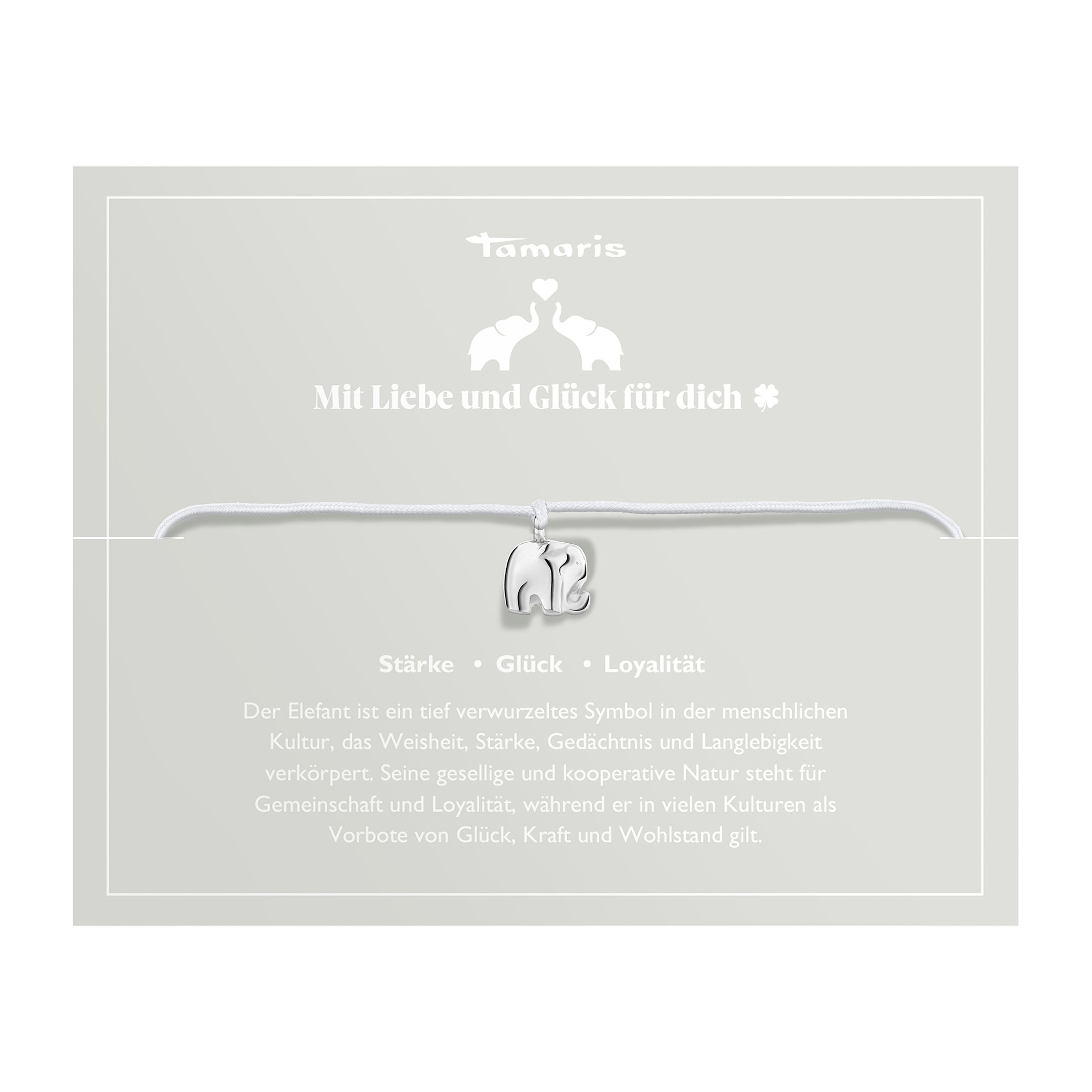 Tamaris Armband »Schmuck Geschenk Edelstahl Textil Armkette Little Elephant«
