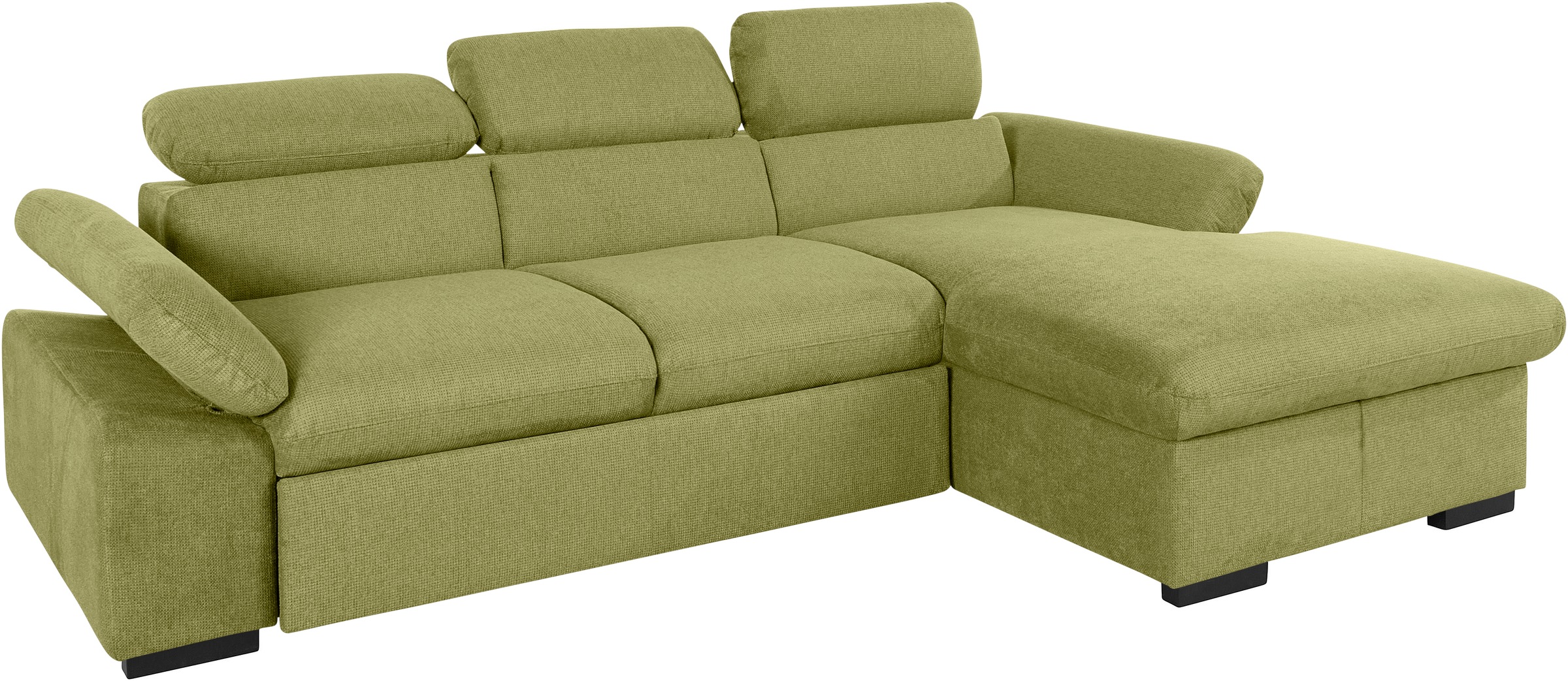 COTTA Ecksofa »Lola L-Form mit Kopfteilfunktion & Hocker«, (Set, mit Hocker), wahlweise mit Bettfunktion, Bettkasten & Armteilverstellung