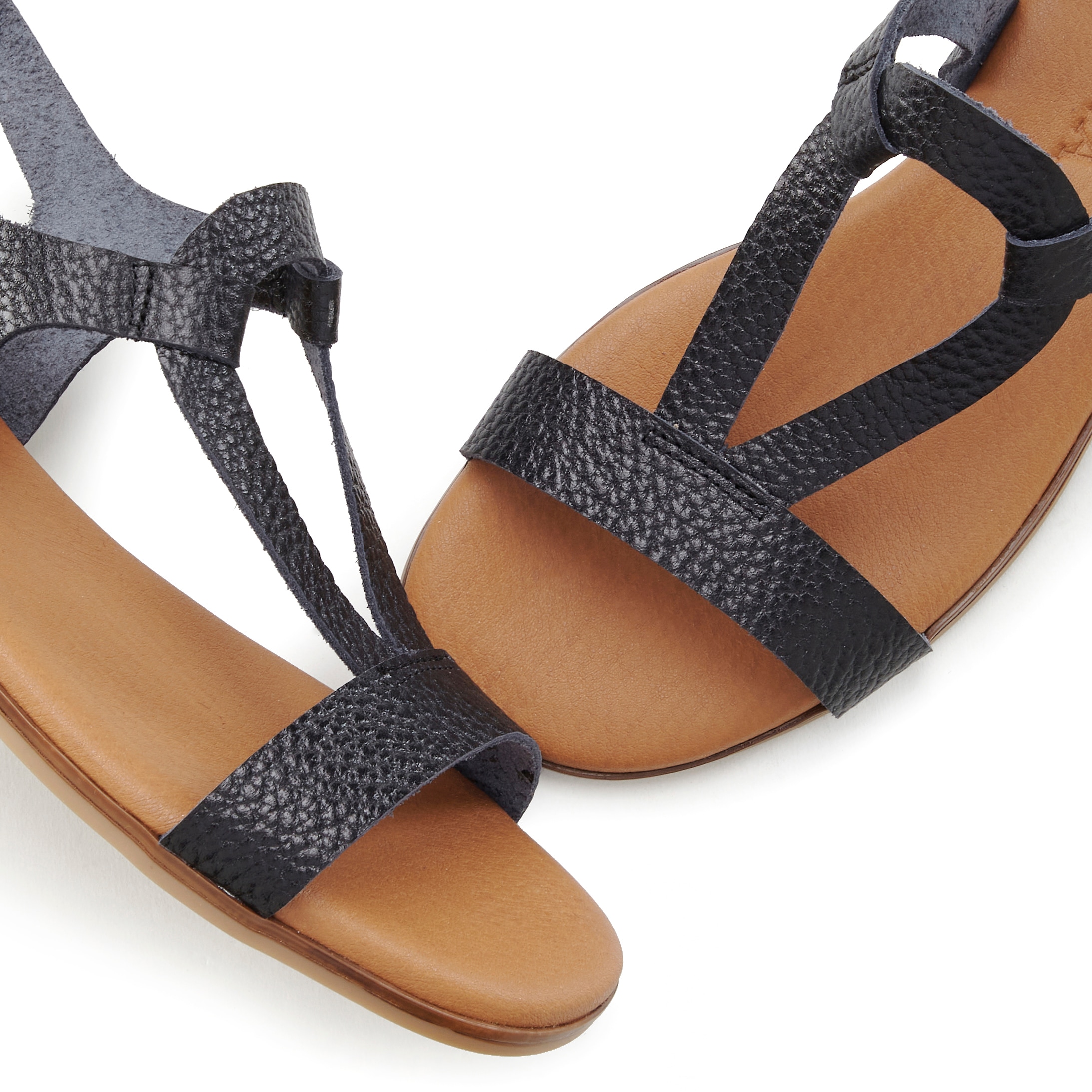 LASCANA Sandale, Sandalette, Sommerschuh aus hochwertigem Leder im Metallic-Look