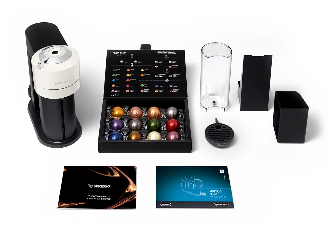 Nespresso Kapselmaschine »Vertuo Next ENV 120.W von DeLonghi, White«, inkl. Aeroccino Milchaufschäumer im Wert von UVP € 75,-