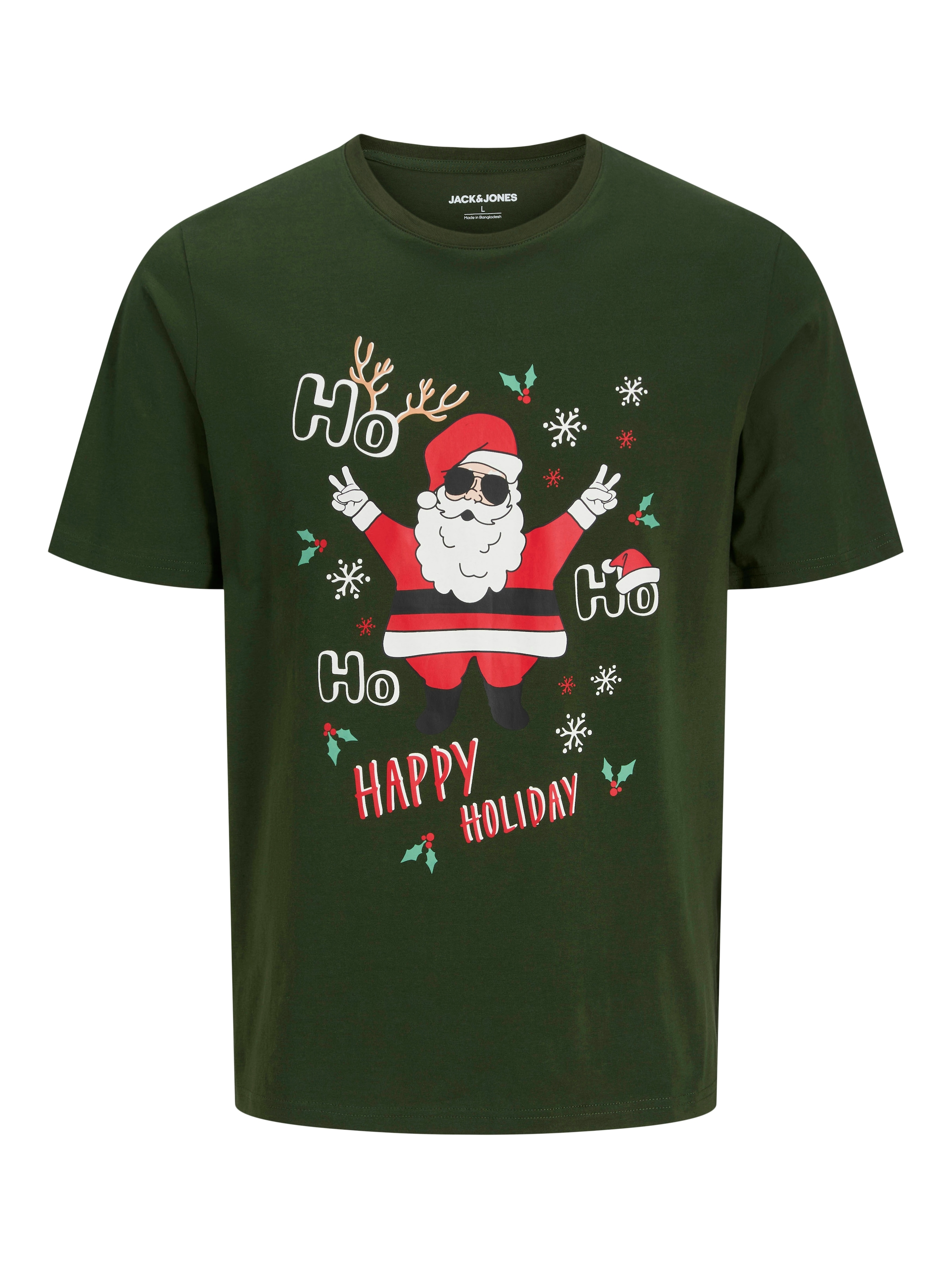 Jack & Jones Rundhalsshirt »JJCHRISTMAS TEE SS CREW NECK XMAS« mit weihnachtlichem Druck