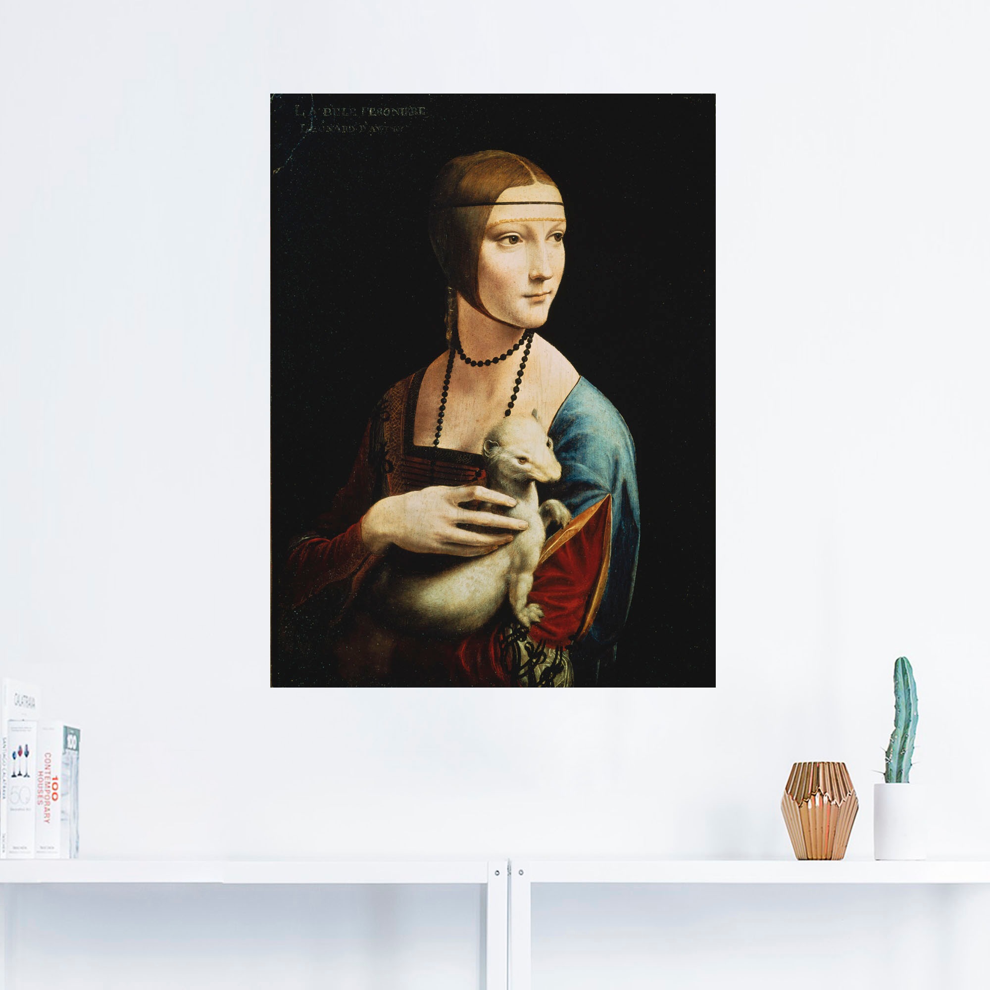 Artland Wandbild »Dame mit dem Hermelin Porträt«, Frau, (1 St.), als Leinwandbild, Poster, Wandaufkleber in verschied. Größen