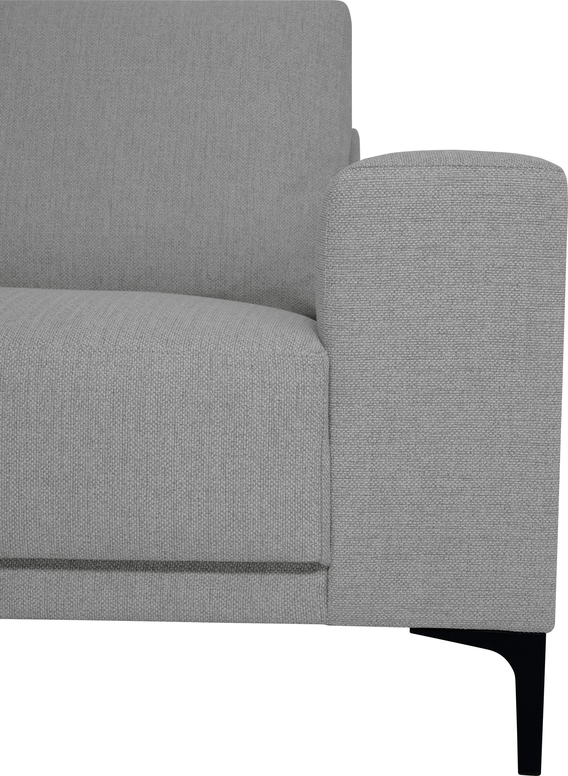 Places of Style Ecksofa »Xander, L-Form,«, Breite 289 cm, Webstoff, Soft-Touch Chenille, schwarze Metallfüße