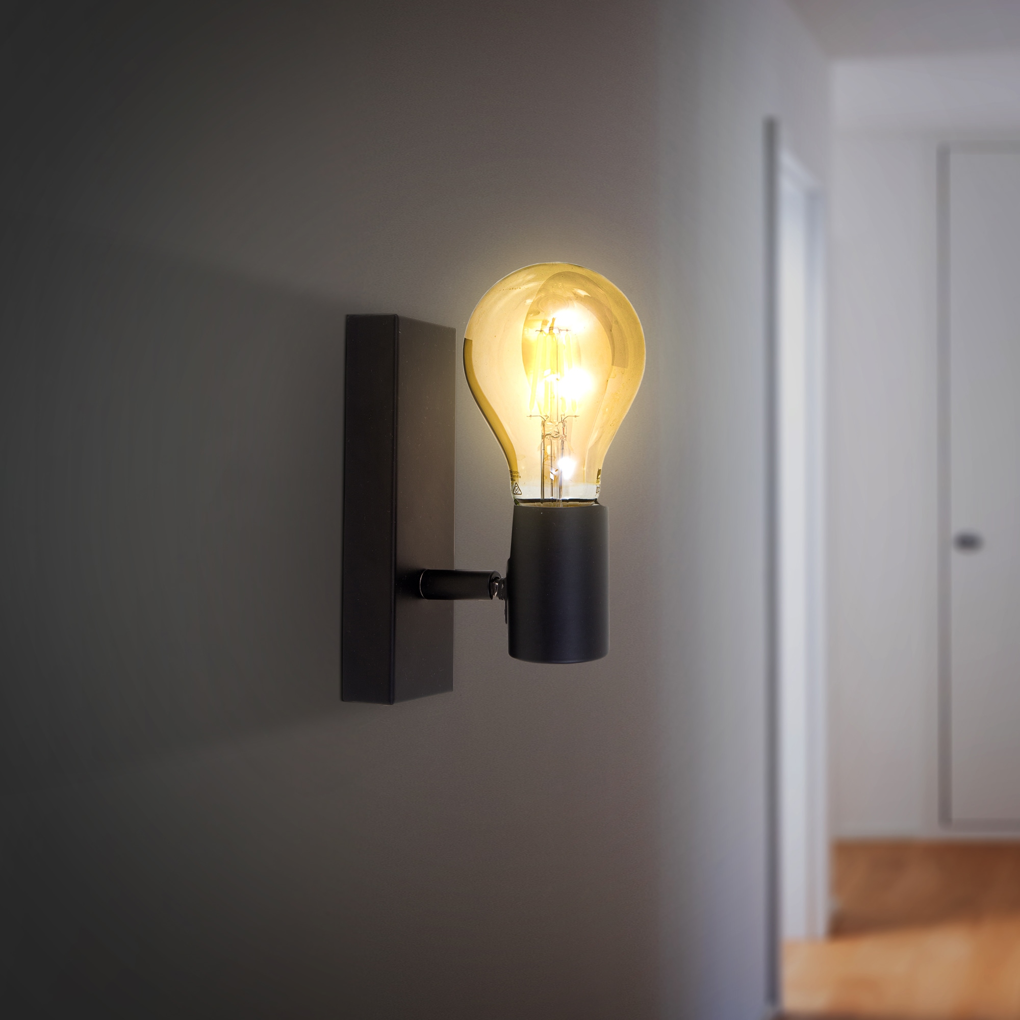 B.K.Licht LED Wandleuchte, Online kaufen Industrie E27 Wandlampe Flur Shop matt Wohnzimmer Wandspot Vintage Retro im 1 OTTO flammig-flammig