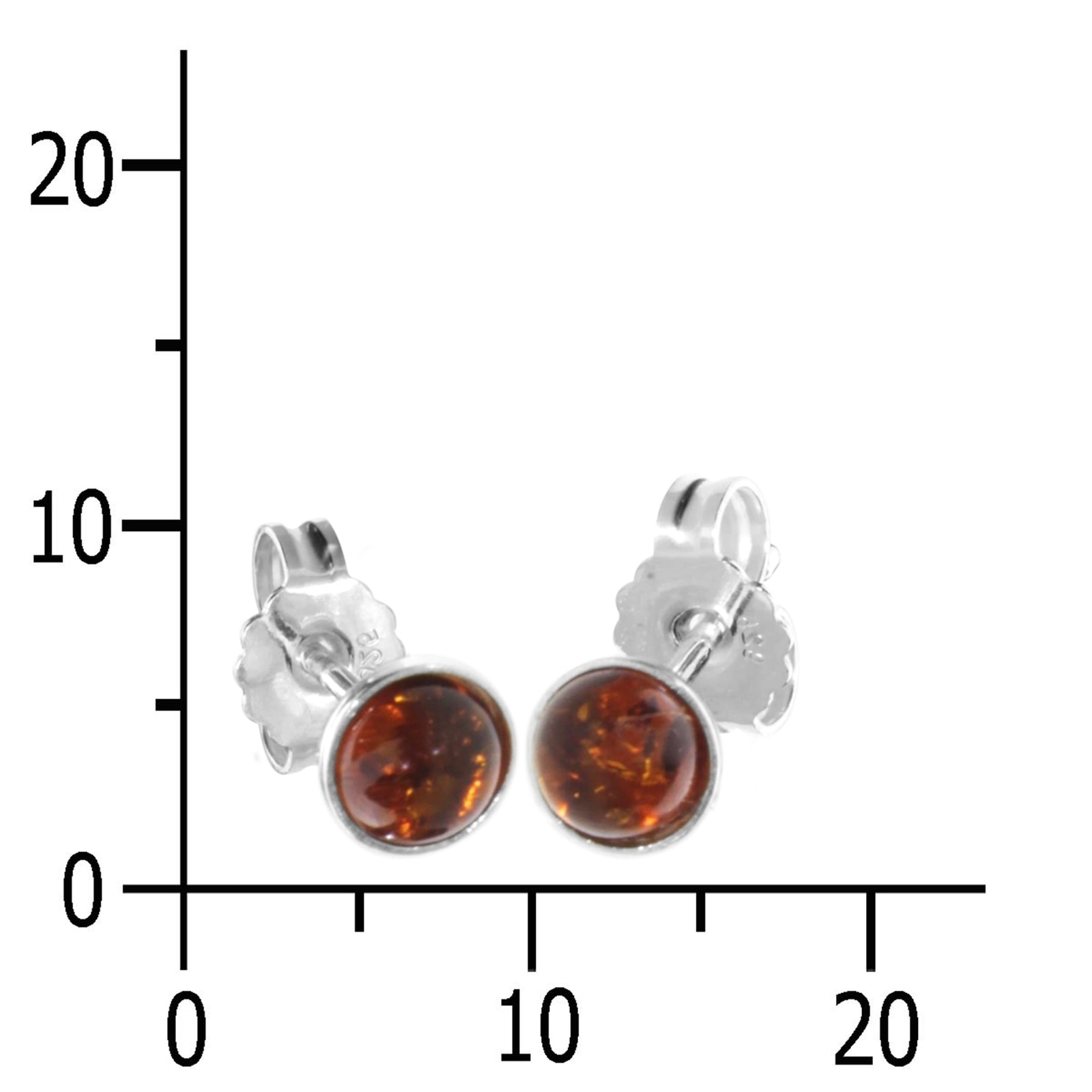OSTSEE-SCHMUCK Paar Ohrstecker »- Classic 5 mm - Silber 925/000 - Bernstein«