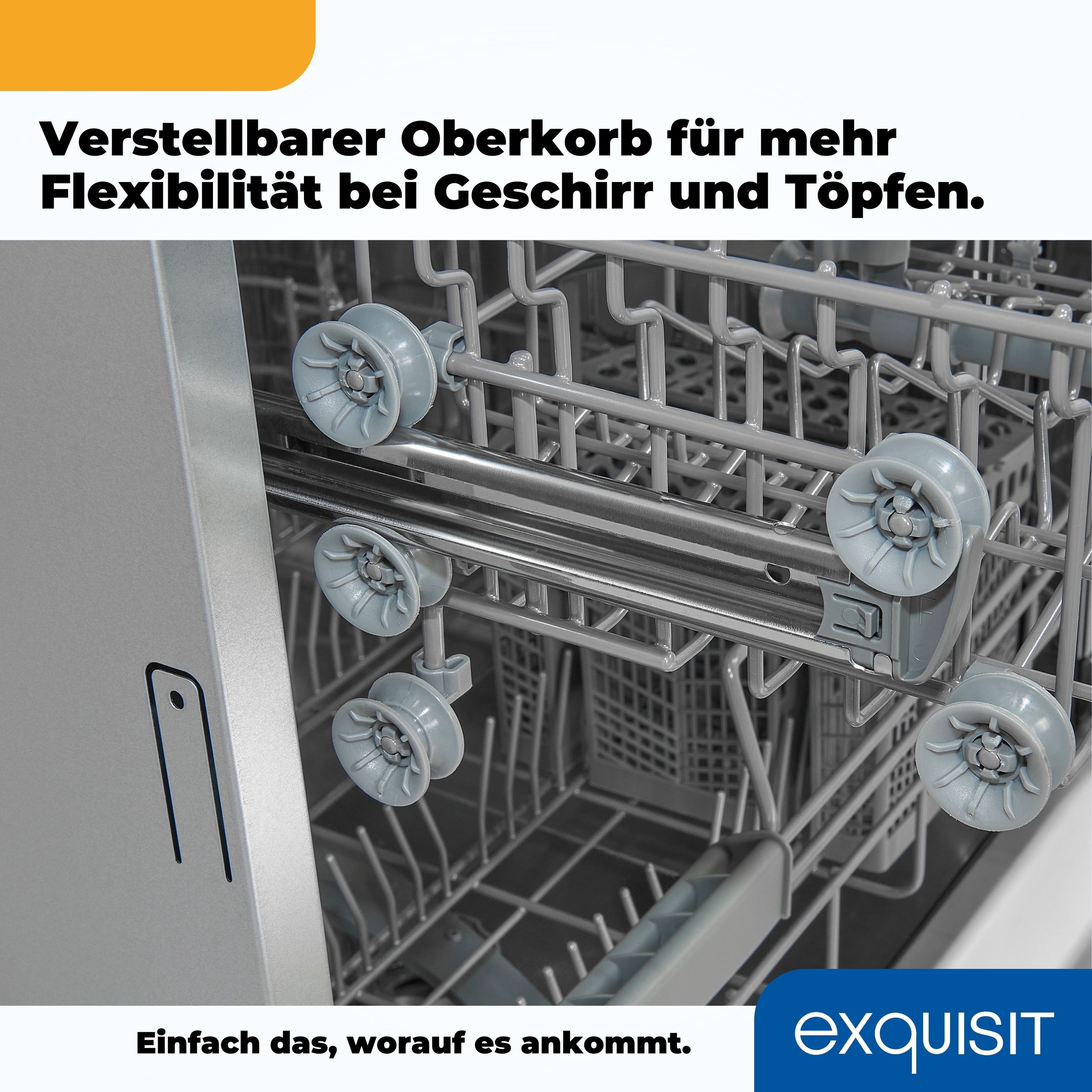 exquisit Unterbaugeschirrspüler »EGSP9313-EF-030E inox«, 13 Maßgedecke