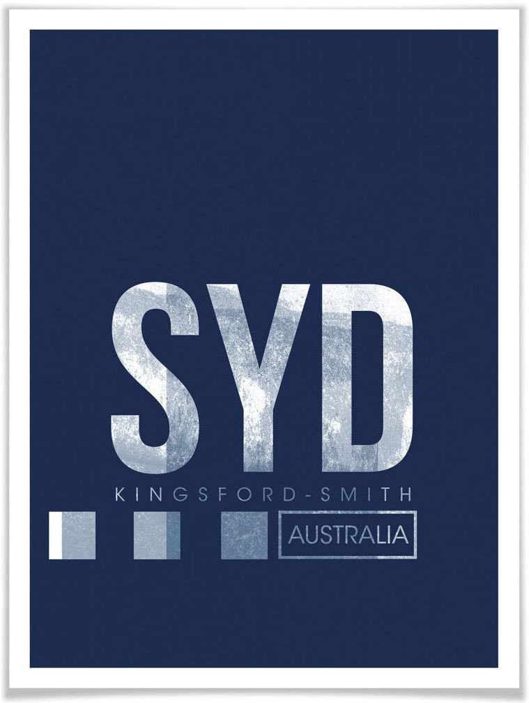 Flughafen Poster St.), ohne Wall-Art OTTO bei SYD kaufen Sydney«, (1 »Wandbild Bilderrahmen Poster Flughafen, online