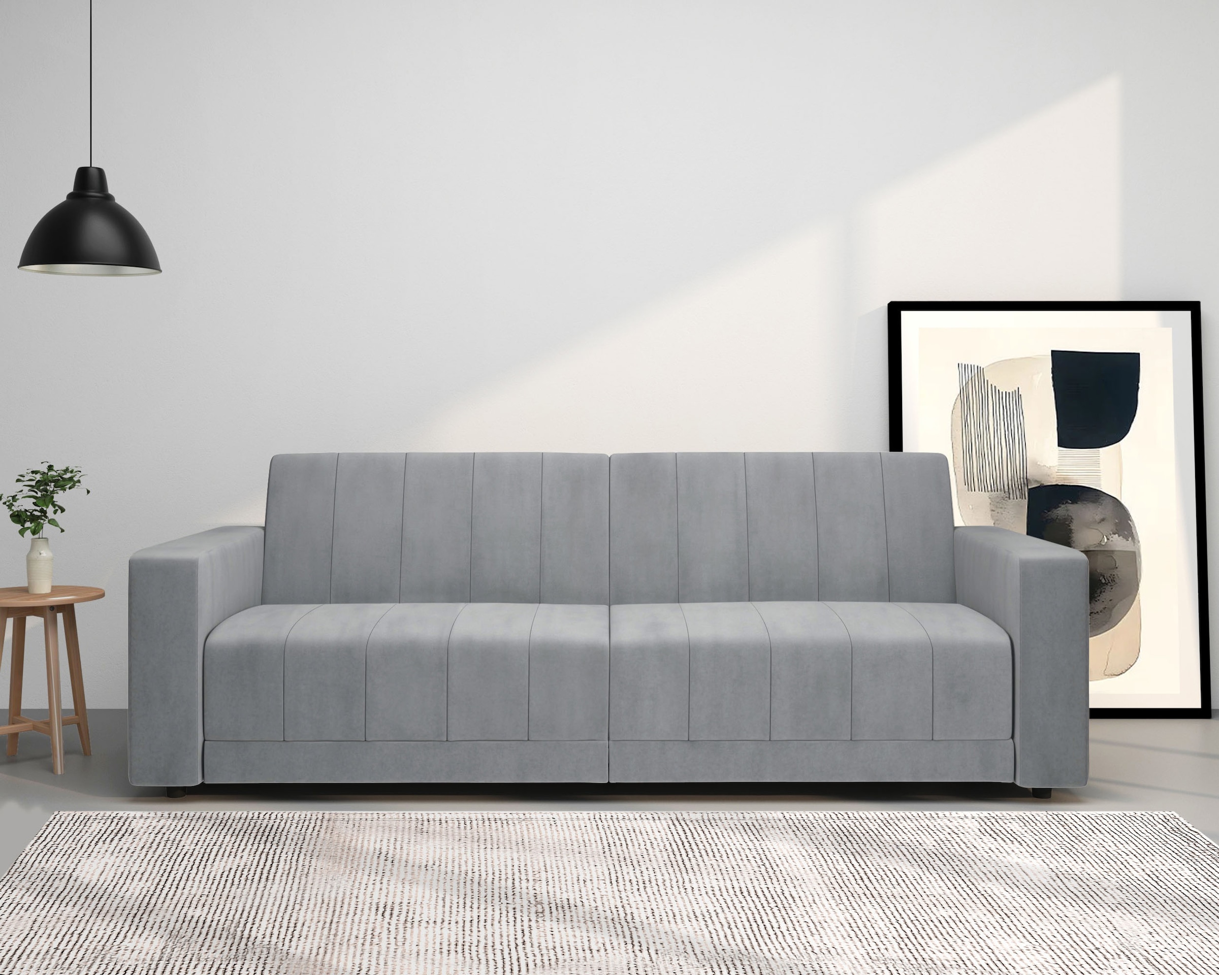 Dorel Home 3-Sitzer »Allie II Schlafsofa 225 cm« Bett-Funktion (108/190cm), Rückenlehne 2-teilig, mit Steppung