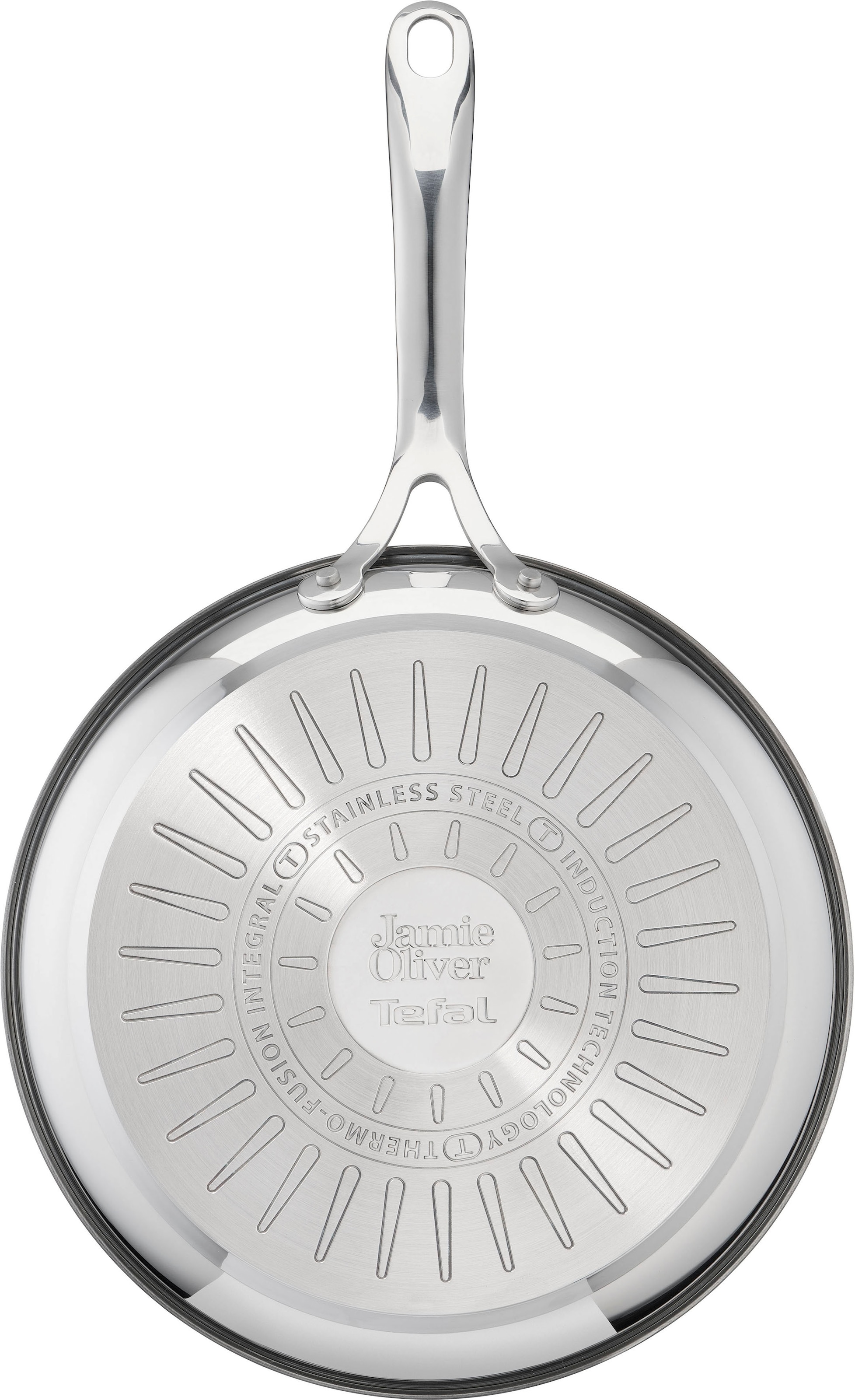 Tefal Pfannen-Set »Jamie Oliver Cook Smart«, Edelstahl, (Set, 2 tlg., Pfannen 24/28 cm), Antihaftversiegelung, Induktion, Thermo-Signal, spülmaschinenfest