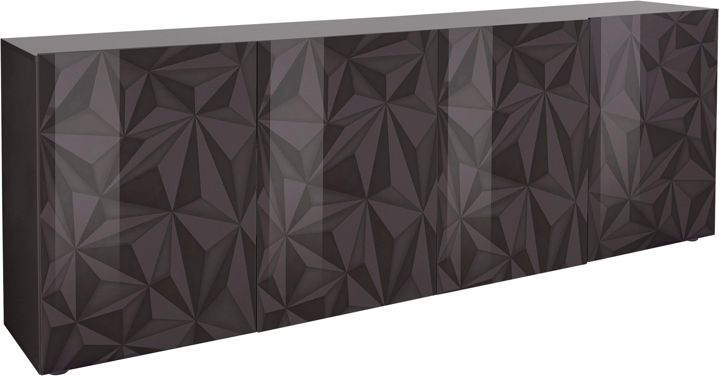 INOSIGN Sideboard »Prisma Breite 241, Kommode 4 Türen, Anrichte«, Front mit elegantem Siebdruck, grifflos, viel Stauraum