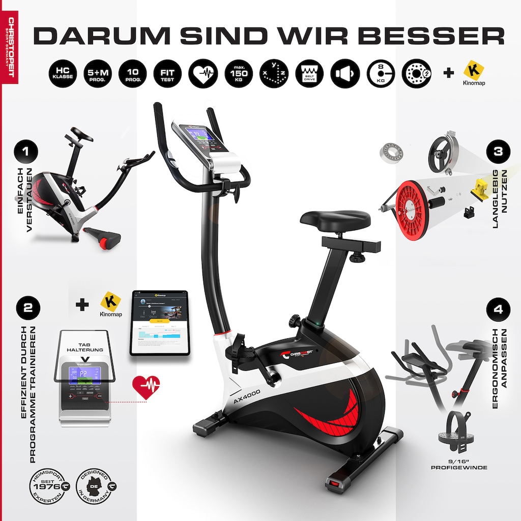 Christopeit Sport® Ergometer »AX 4000«, mit verstellbarem Komfortsattel