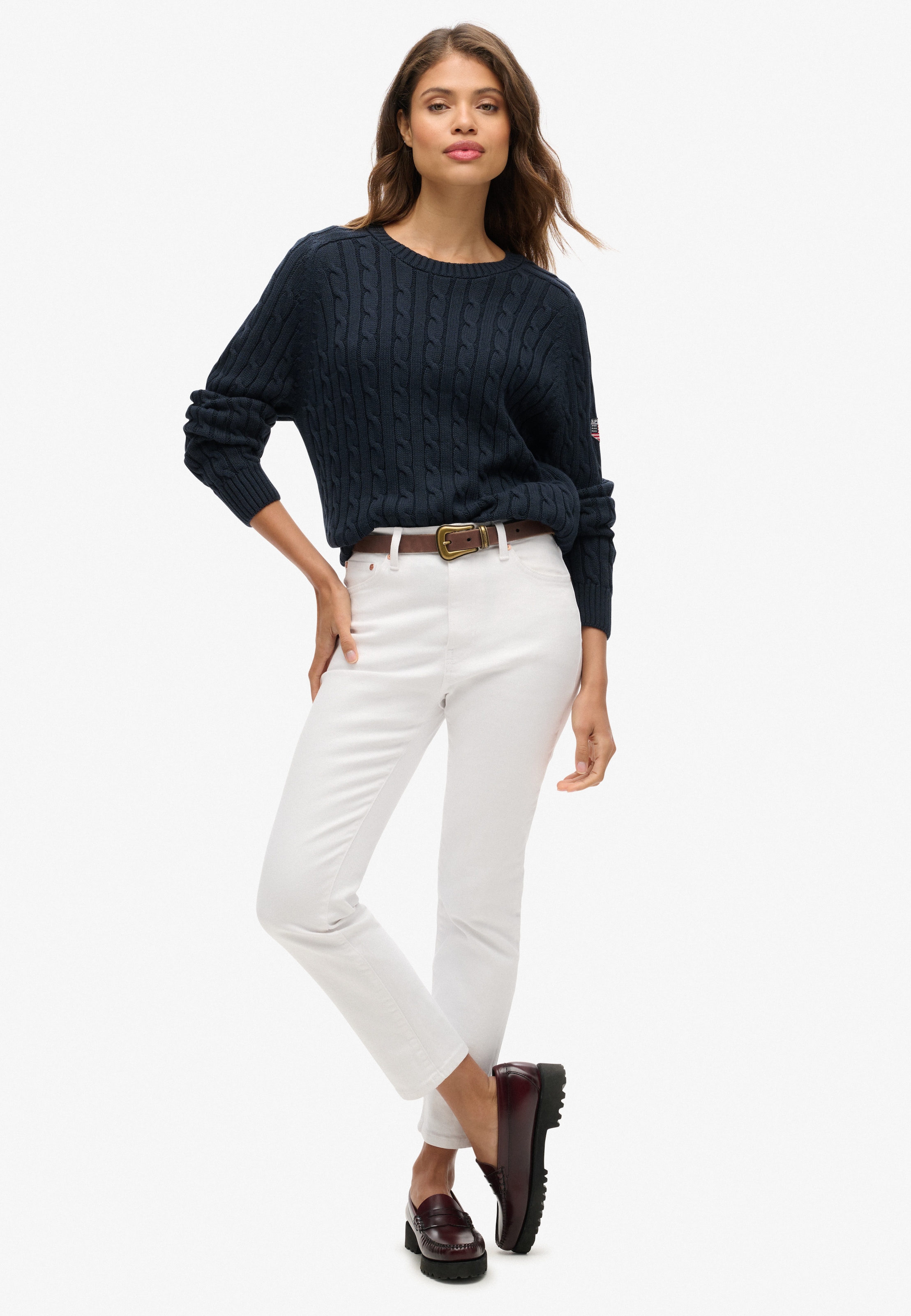Superdry Strickpullover »SLOUCHY CABLE KNIT«