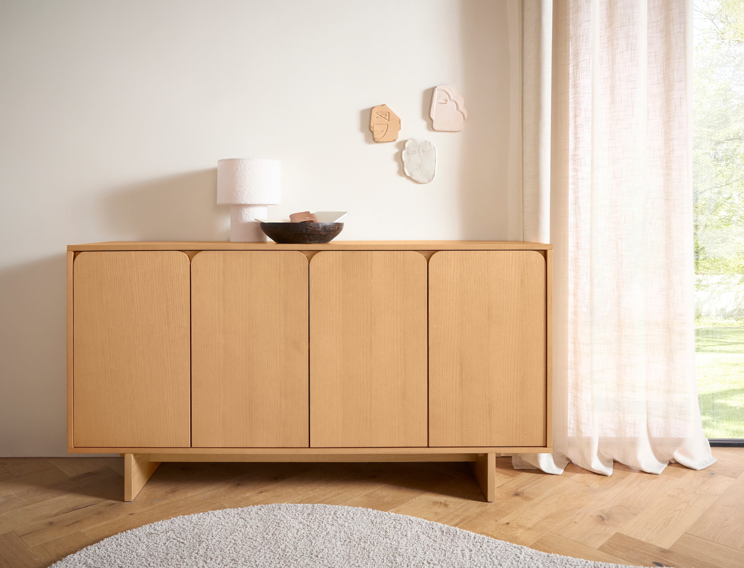 LeGer Home by Lena Gercke Sideboard »Lurea« Breite 160 cm, Soft-Close, Push to open, Massivholzbeine