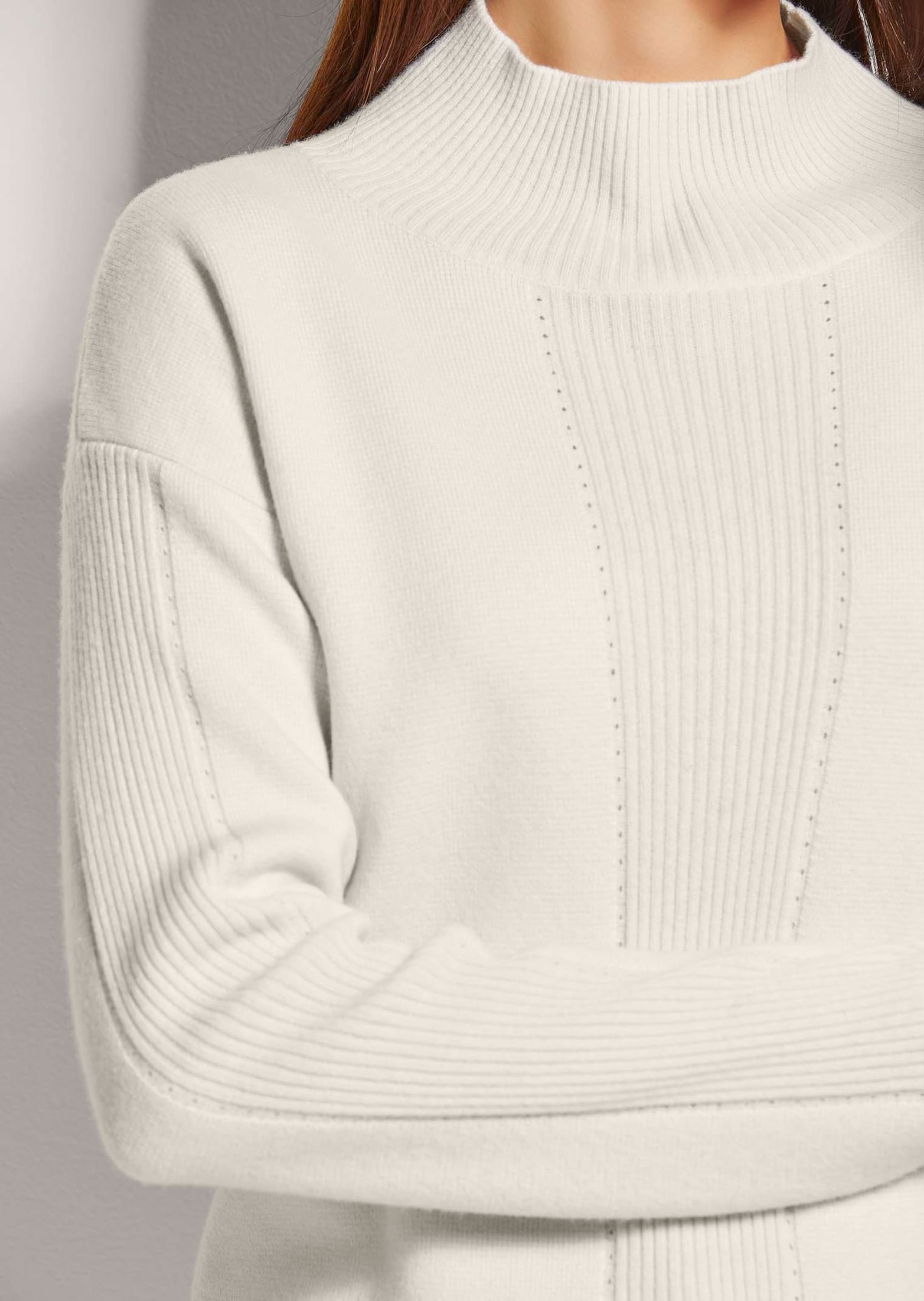 MADELEINE Longpullover »Strickpullover Kaschmir-Pullover mit Pointelle-Muster«