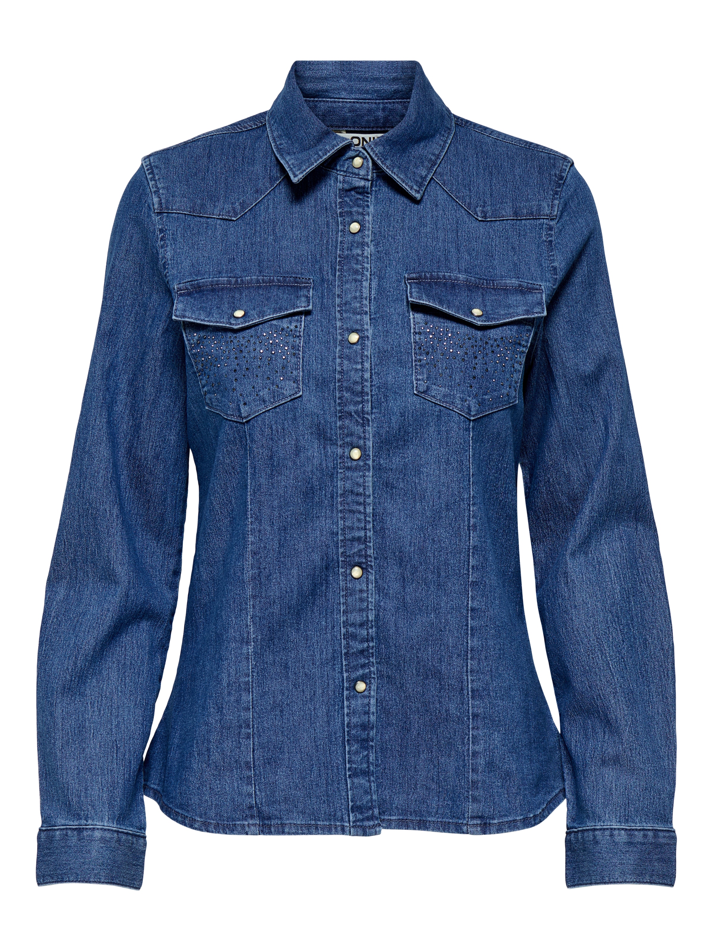 ONLY Jeansbluse »ONLSASIA L/S RHINESTONE DNM SHIRT AKM«