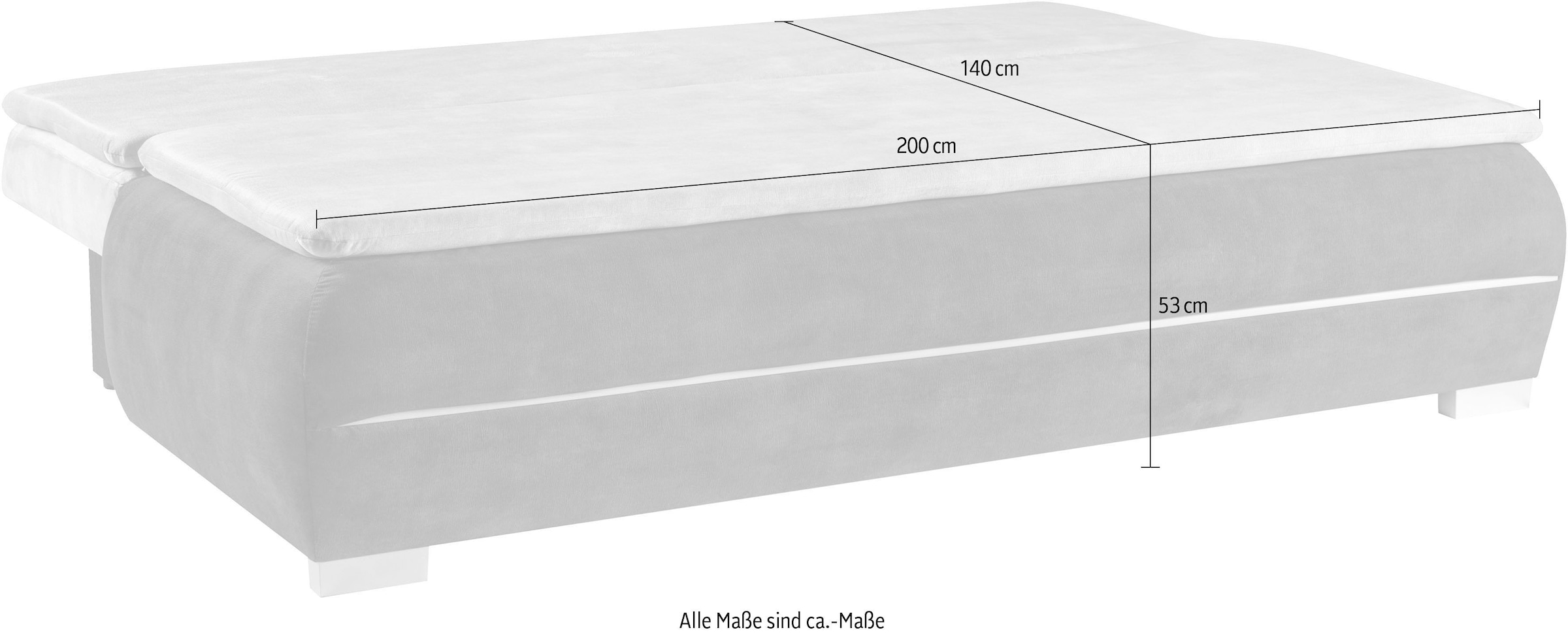 WERK2 Schlafsofa »Tekla 206 cm breit LED modern, Wellenunterfederung« Veloursstoff, Schlaffunktion, Bettkasten, LED-Beleuchtung