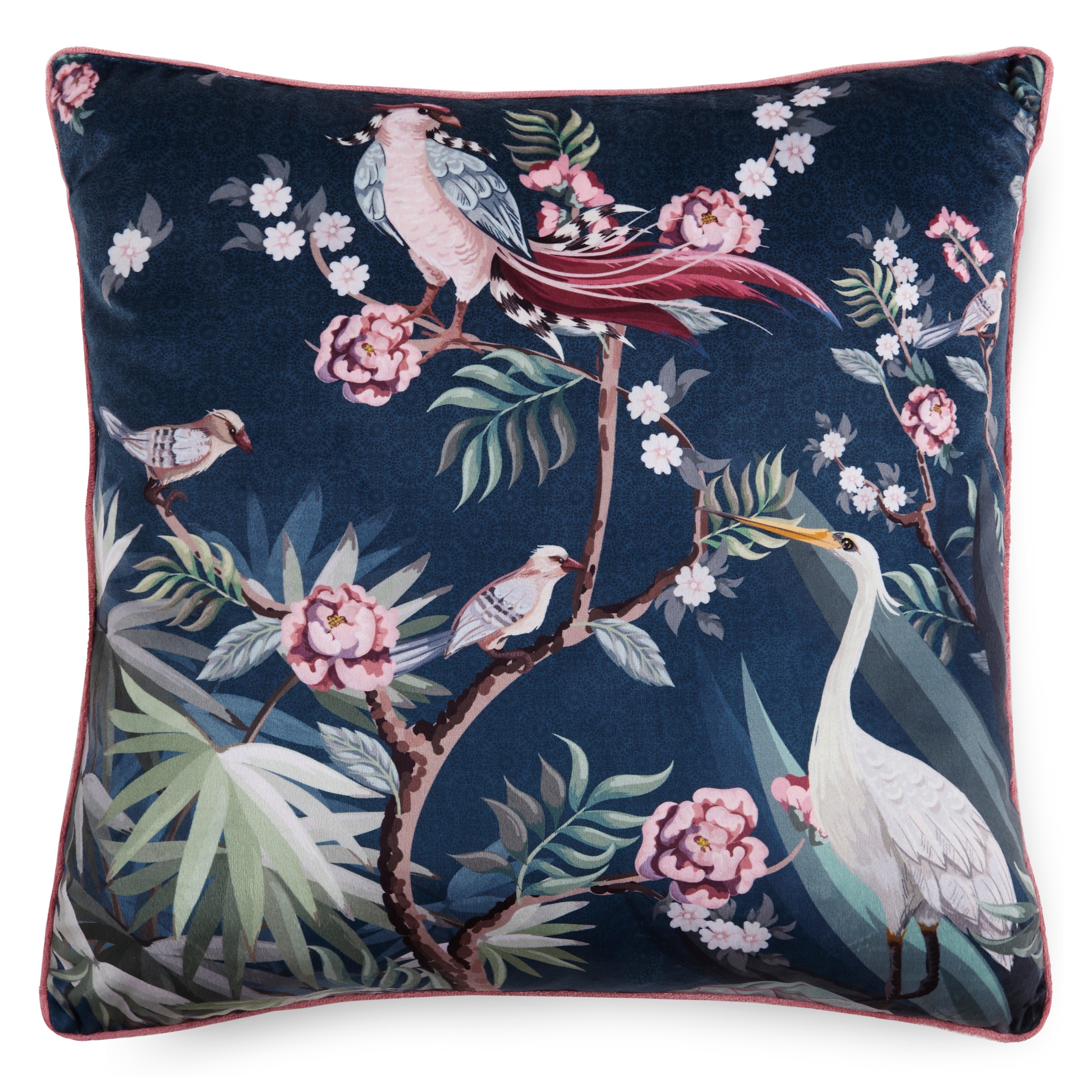 Descanso Dekokissen »Sarenza«, Mit Füllung, 1 Stück, Biese, 48x48, Wendeoptik, Weich, Blumen, Grau