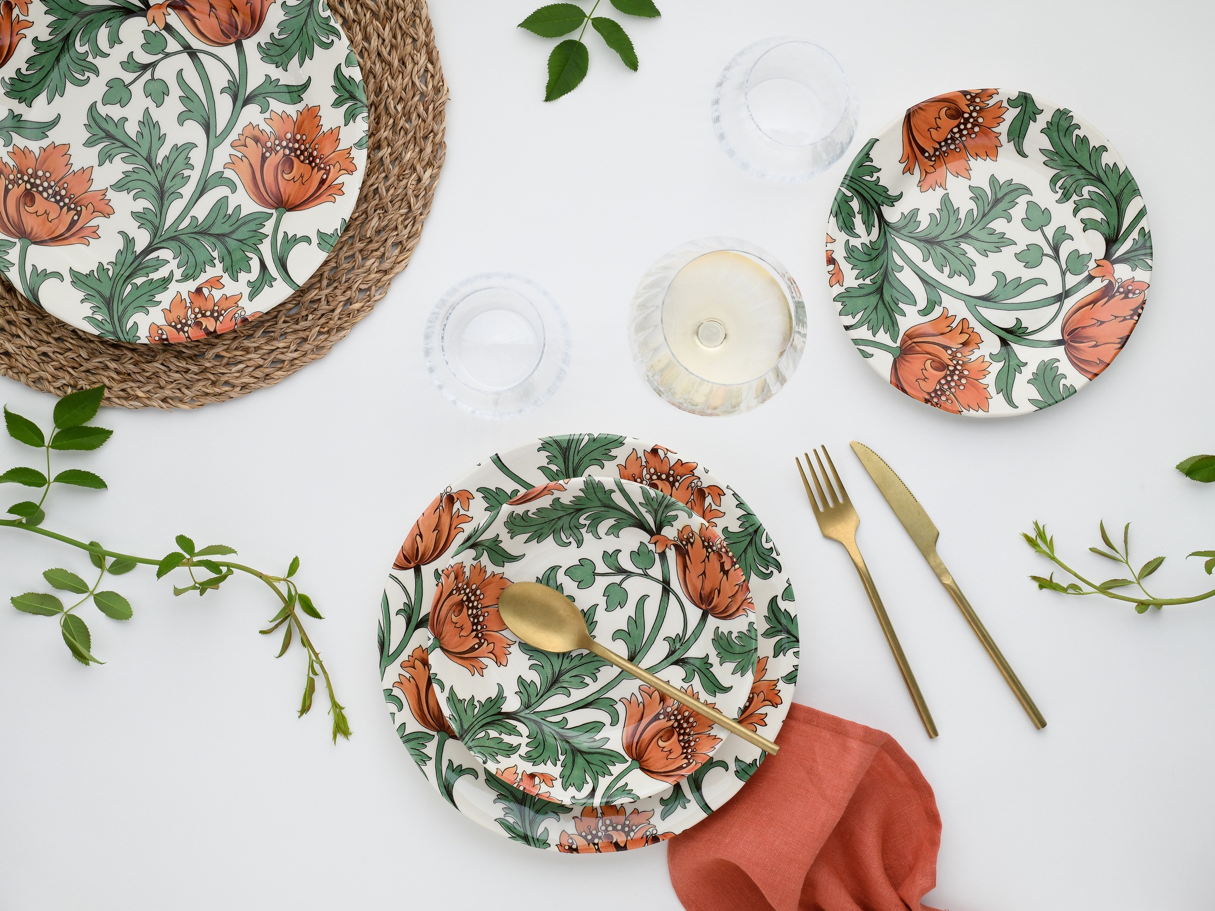 CreaTable Teller-Set »Florentina, Teller Set 12-tlg« Blumendekor