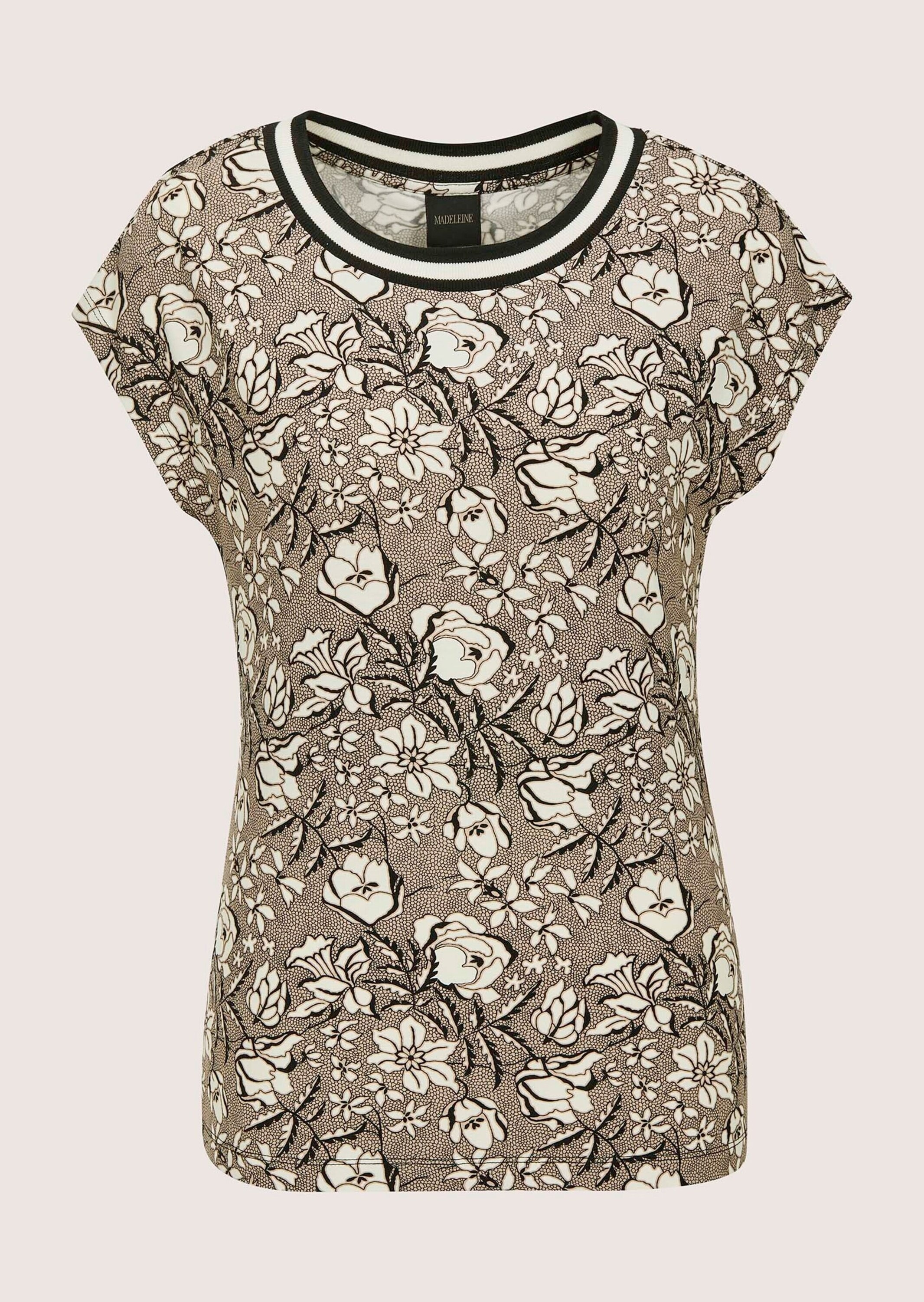 MADELEINE Kurzarmshirt »Shirt Kurzarm Shirt mit All-Over-Print« Ringelblende
