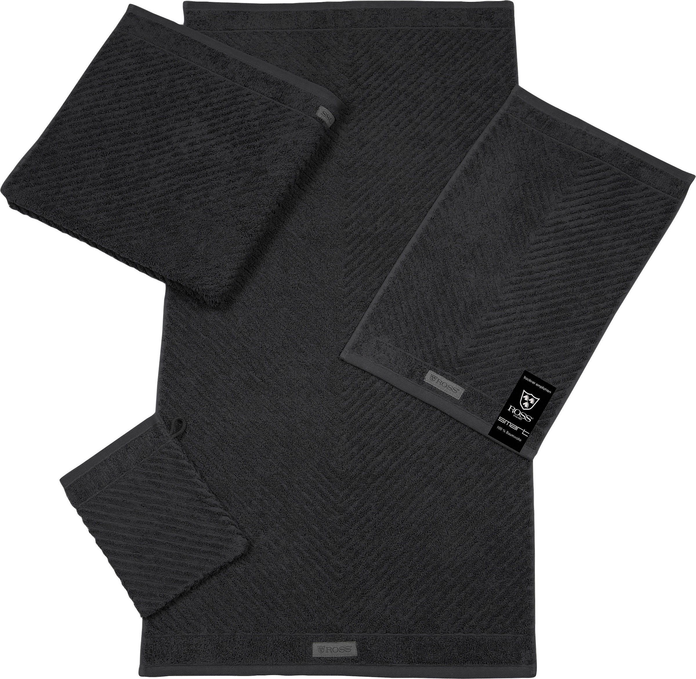 ROSS Waschhandschuh »Smart« Uni-Rippe mit Velourslabel