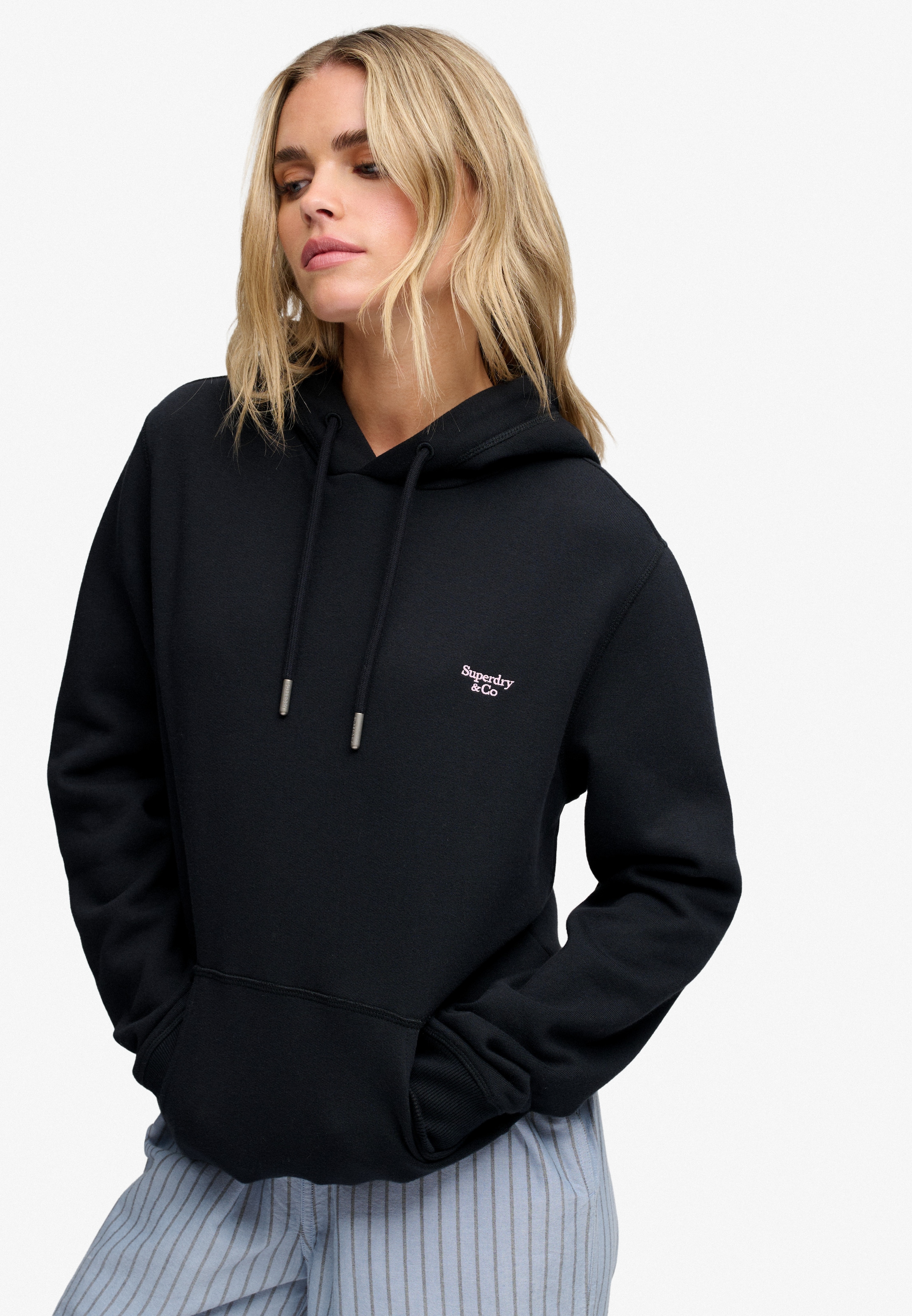 Superdry Kapuzensweatshirt »SIGNATURE EMB HOOD«, Baumwollmischung, relaxed fit
